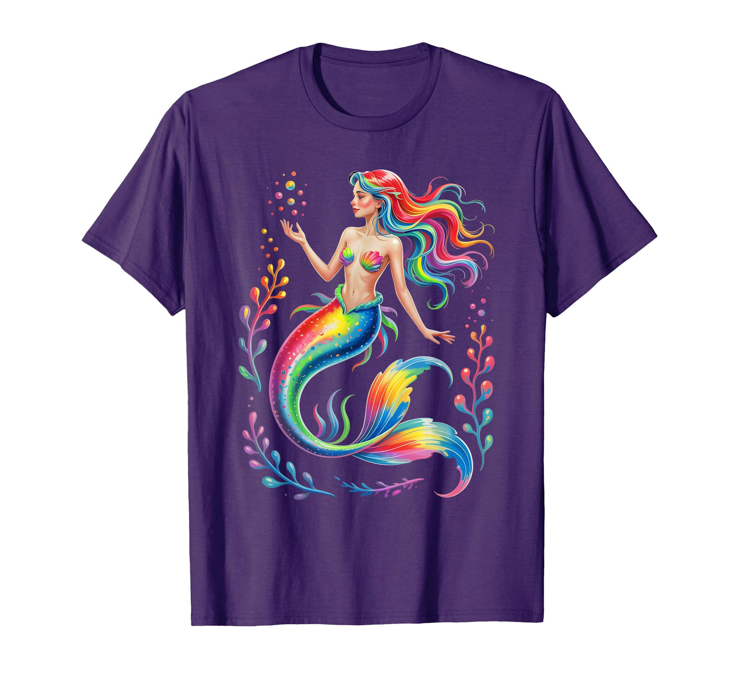 Mermaid Colorful Abstract Painting Art Graphic Motif women T-Shirt