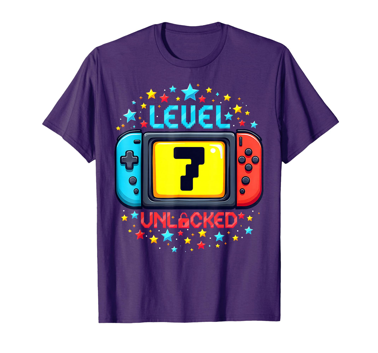 Time To Level Up 7 Unlocked 7th Birthday Boy Video Gamer T-Shirt