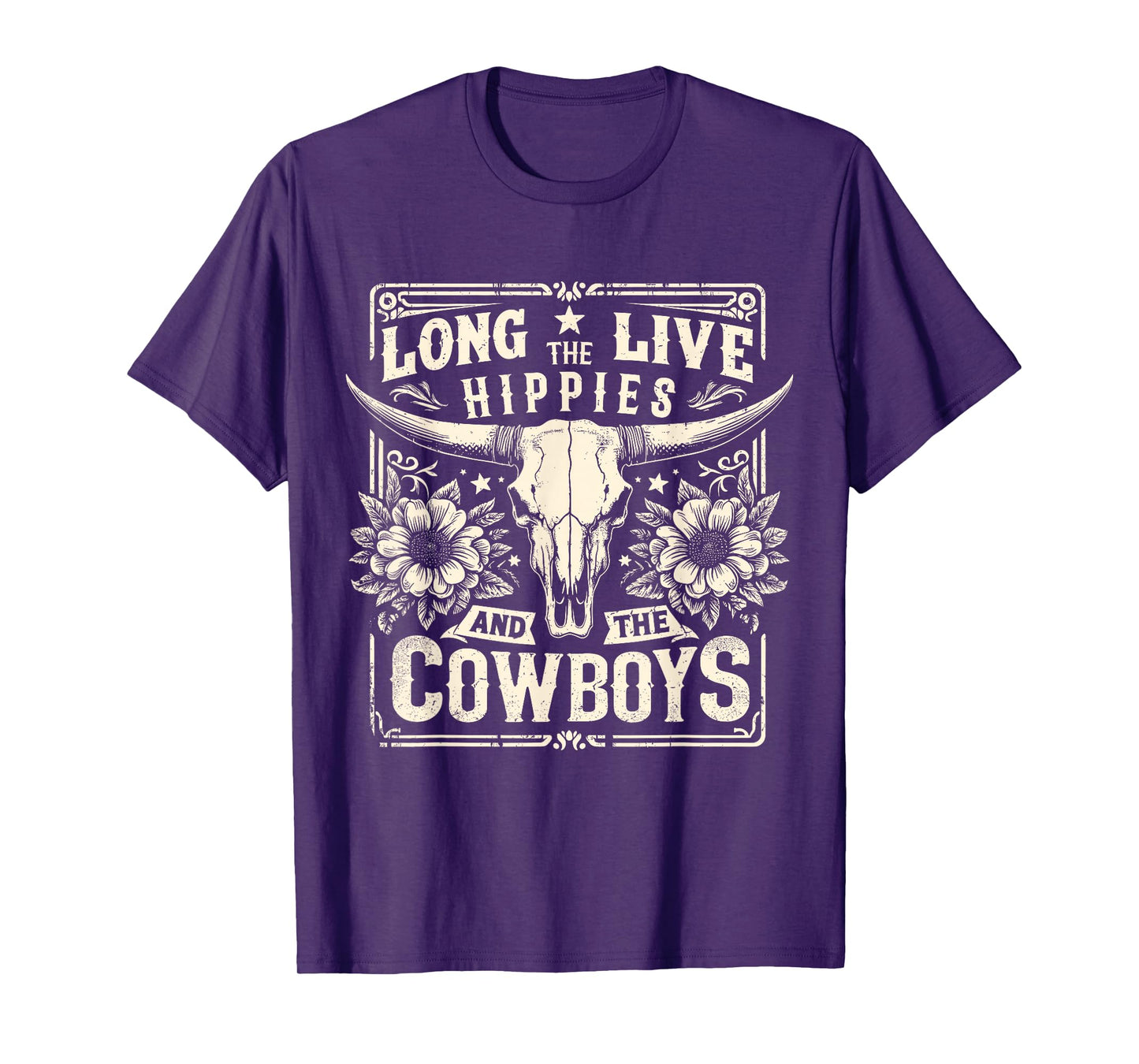 Long Live The Hippies And The Cowboys Country T-Shirt