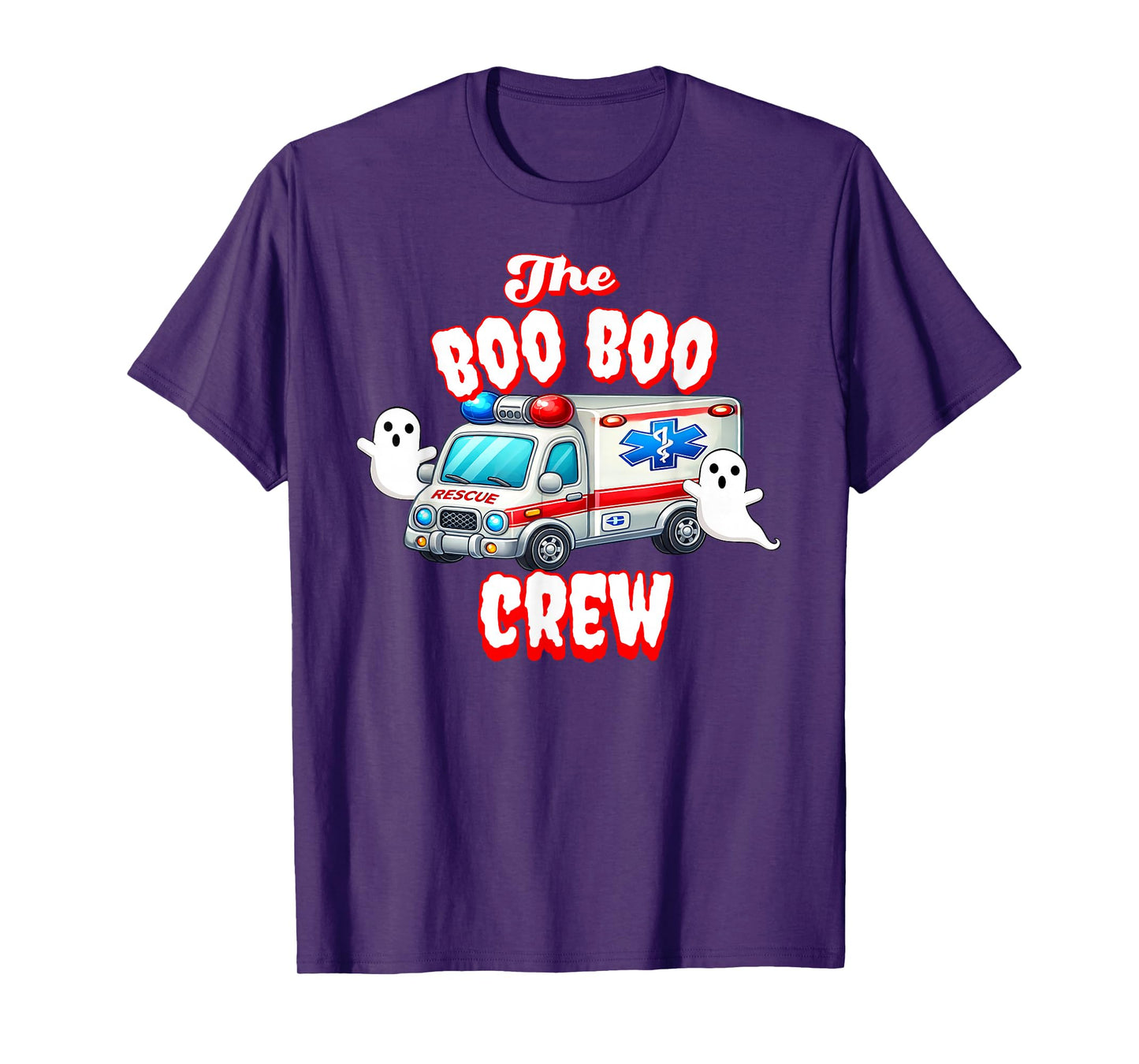 EMT Paramedic Boo Crew Ghost Halloween Nurse Scare Squad T-Shirt
