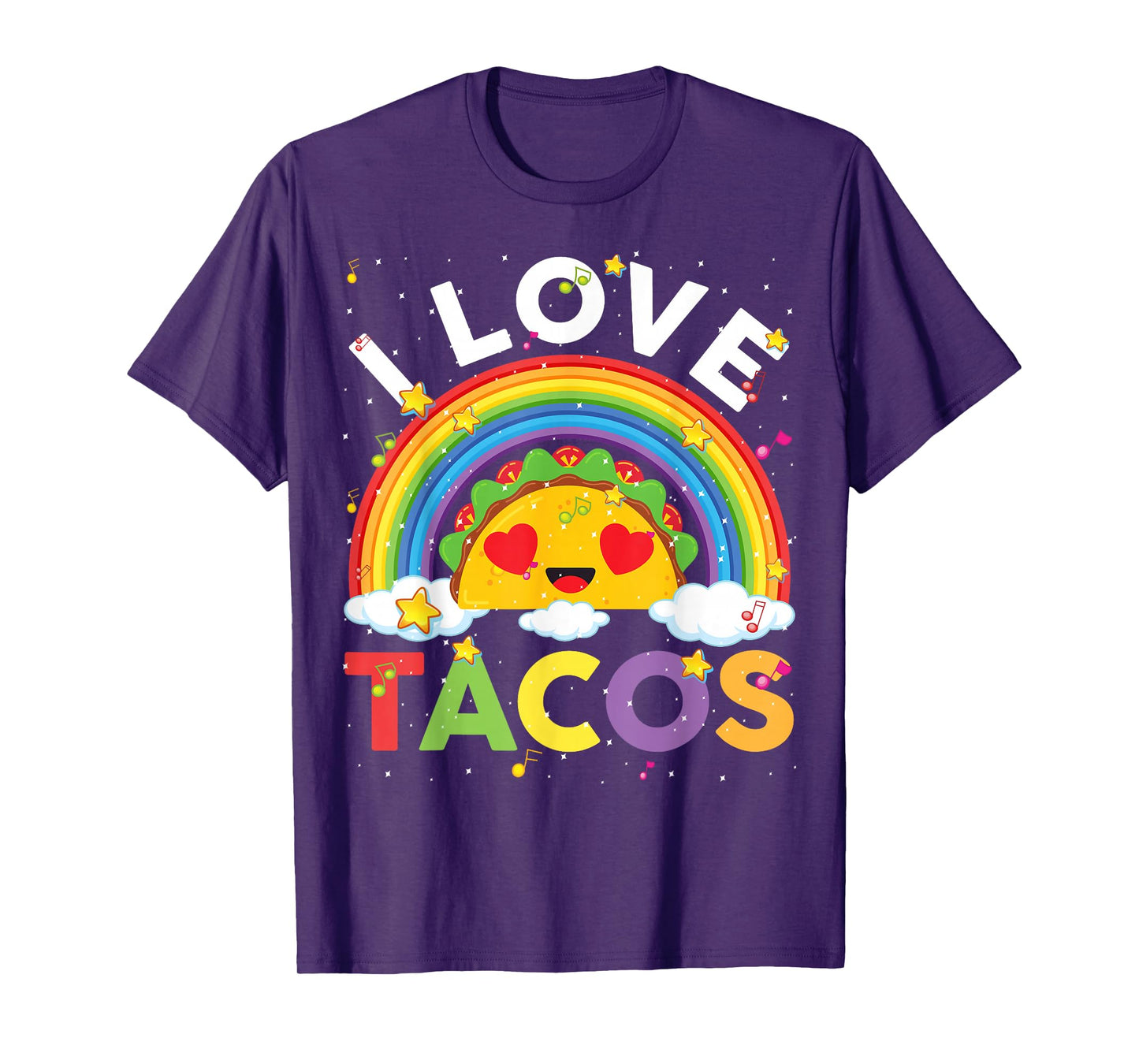 Kids Taco-Shirt Toddler Boys Girls I Love Tacos Cute Rainbow T-Shirt