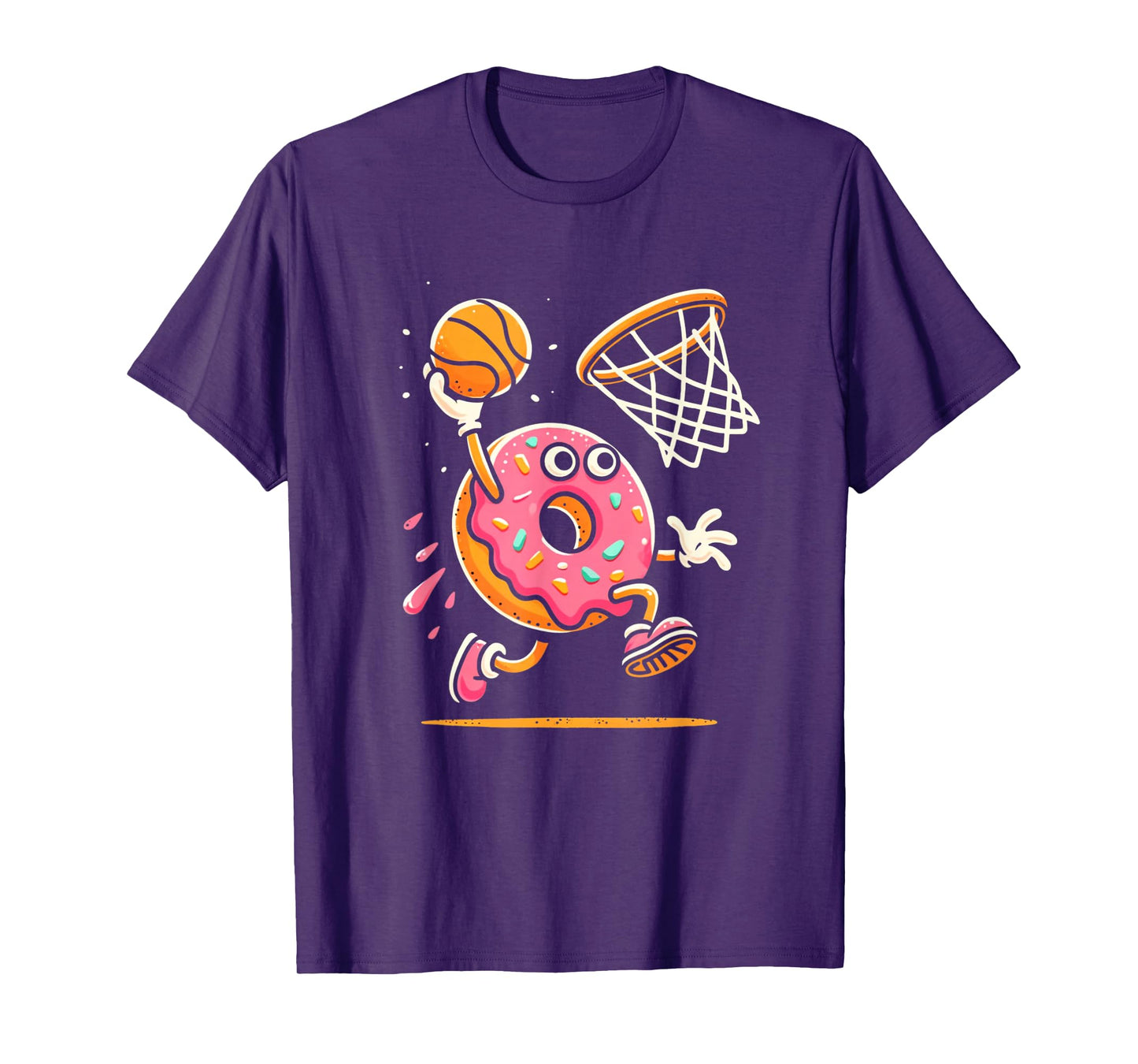 Funny Donut Dunking Basketball Food Champ Sports Donut T-Shirt