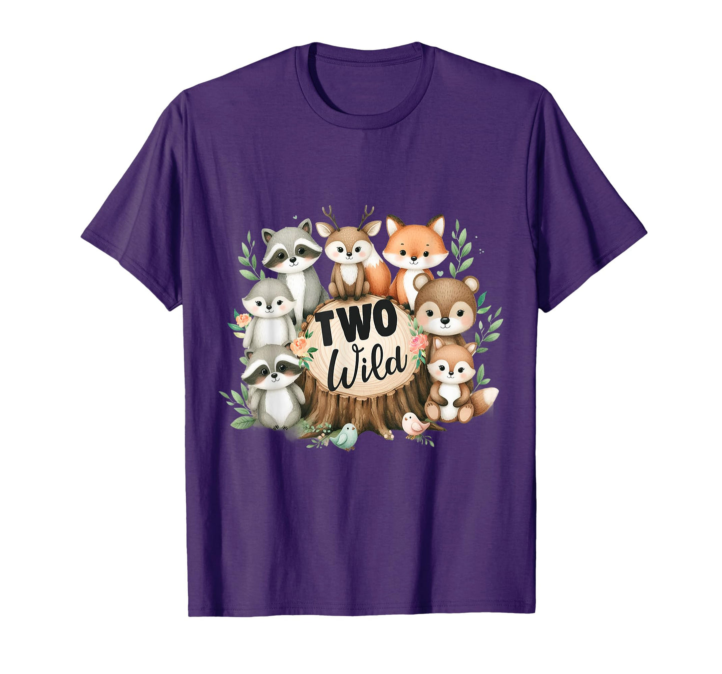 Two Wild Birthday Cute Woodland Animal Jungle 2nd Birthday T-Shirt