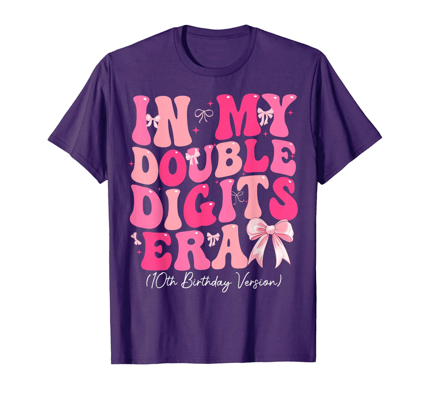In My Double Digits Era 10th Birthday Version Coquette Bow T-Shirt