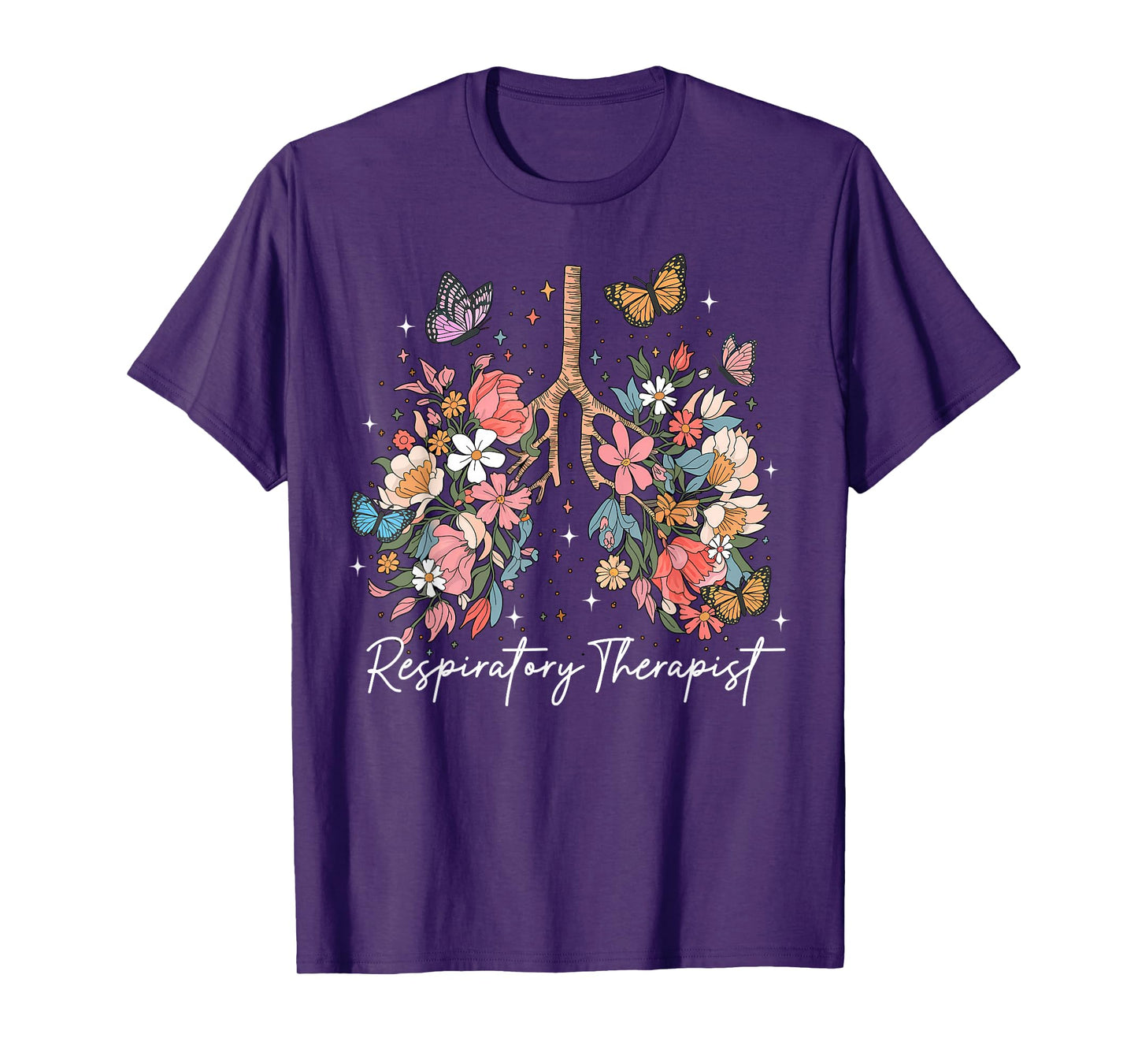Respiratory Therapist Therapy Lung Happy Easter Day Floral T-Shirt