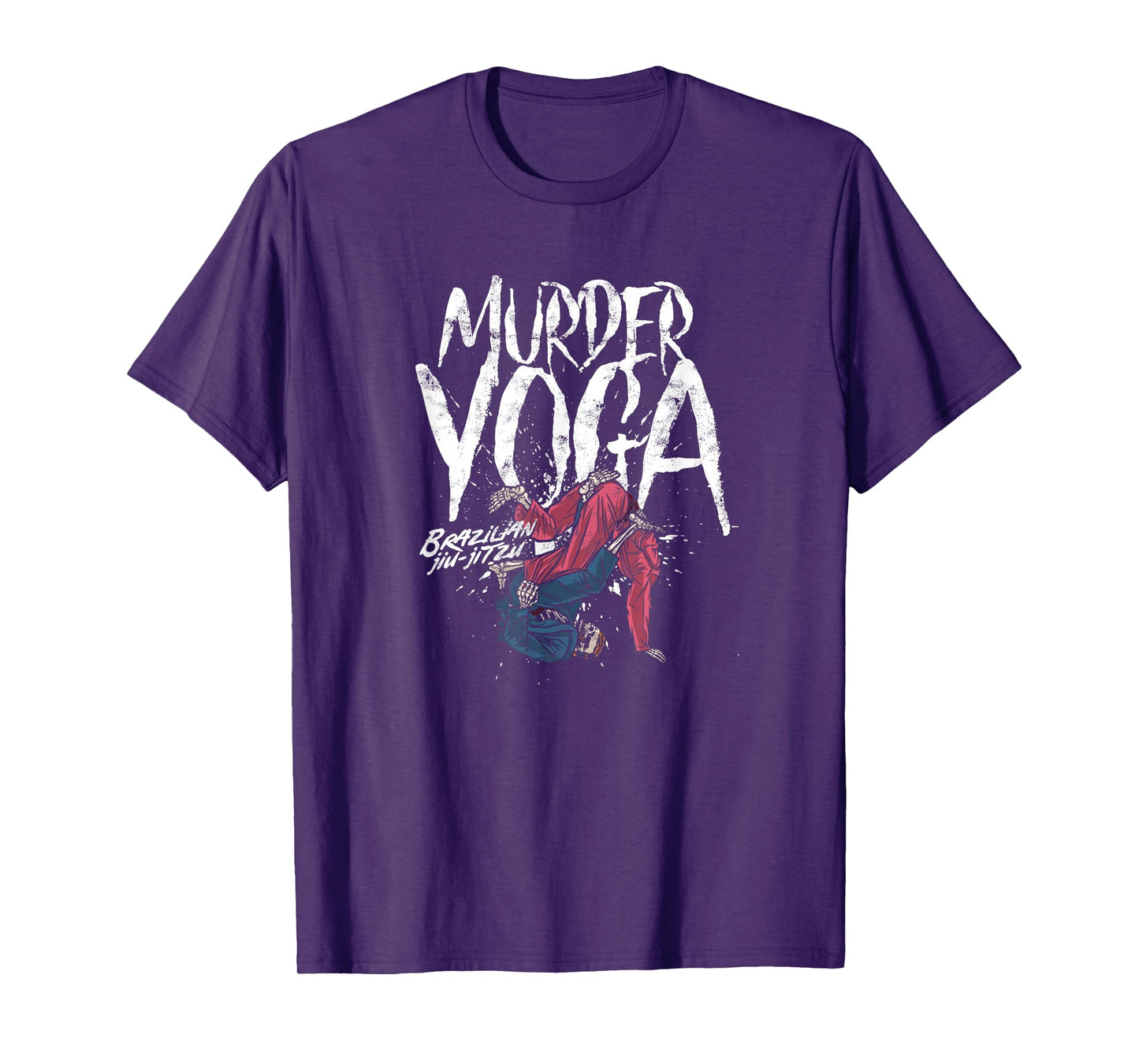 Murder Yoga Funny Brazilian Jiu Jitsu Wrestling Distressed T-Shirt