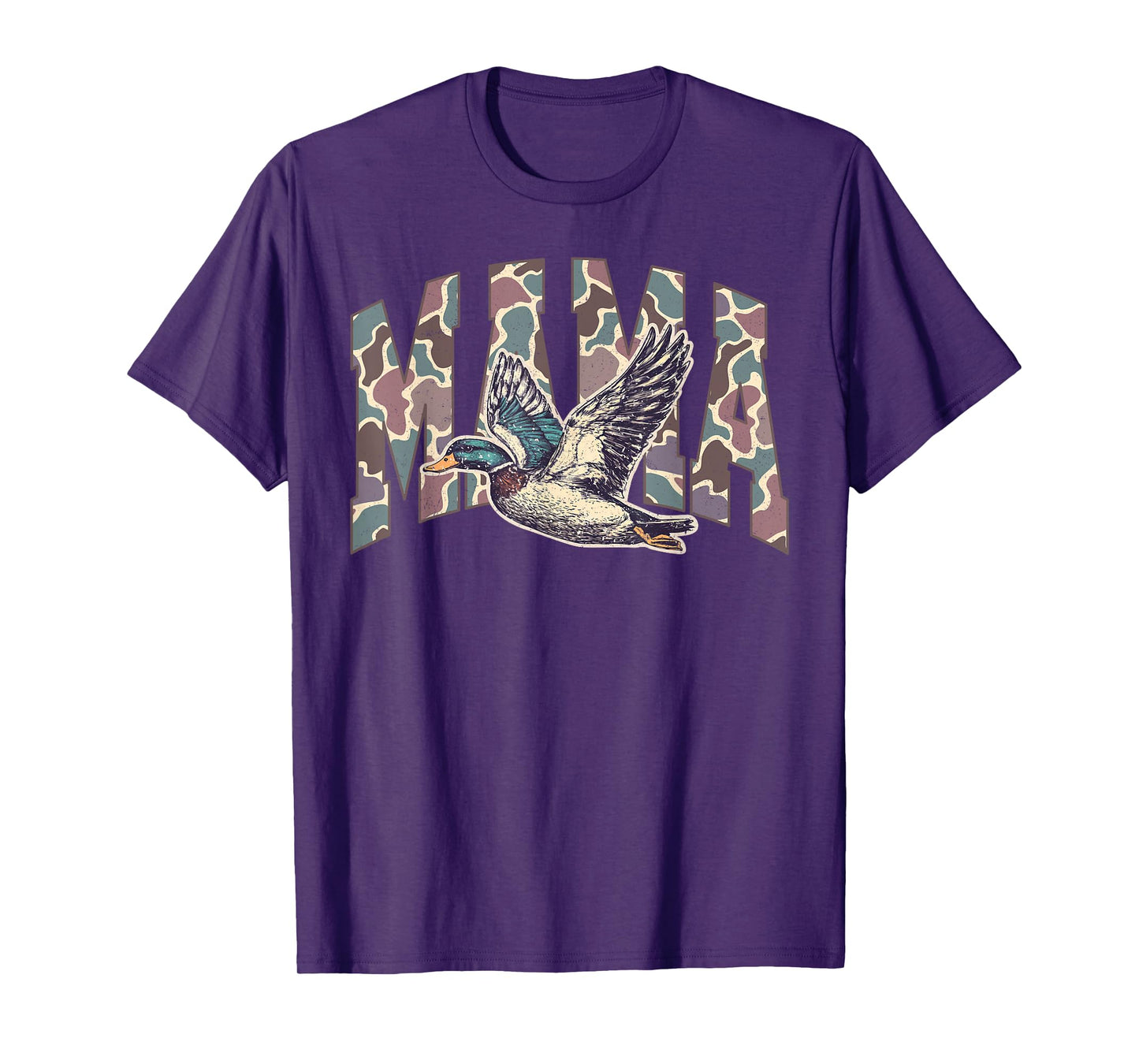 Mallard Duck Hunting Mama Retro Camouflage Daddy Mothers Day T-Shirt