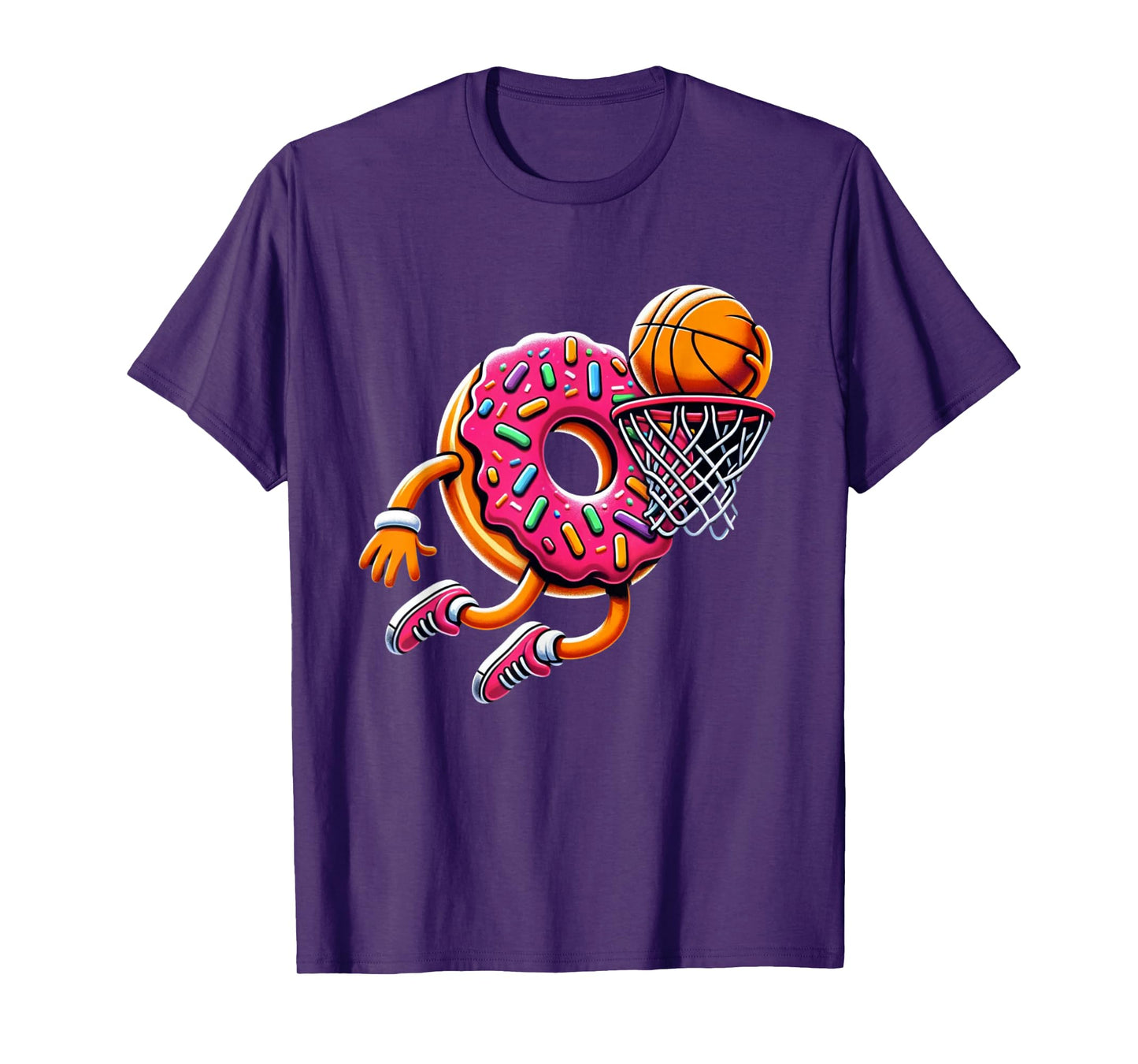 Funny Donut Dunking Basketball Food Champ Sports Donut T-Shirt