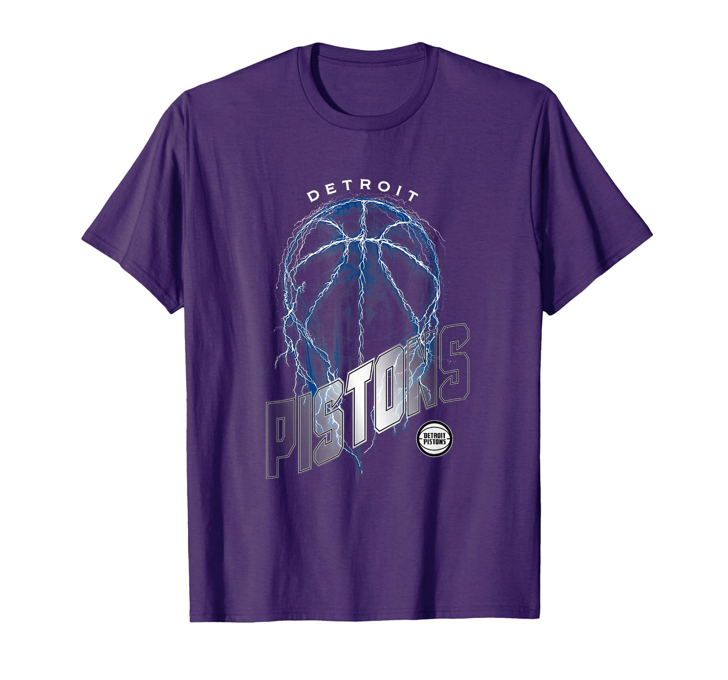 NBA Detroit Pistons Lightning Bolt Basketball Logo T-Shirt