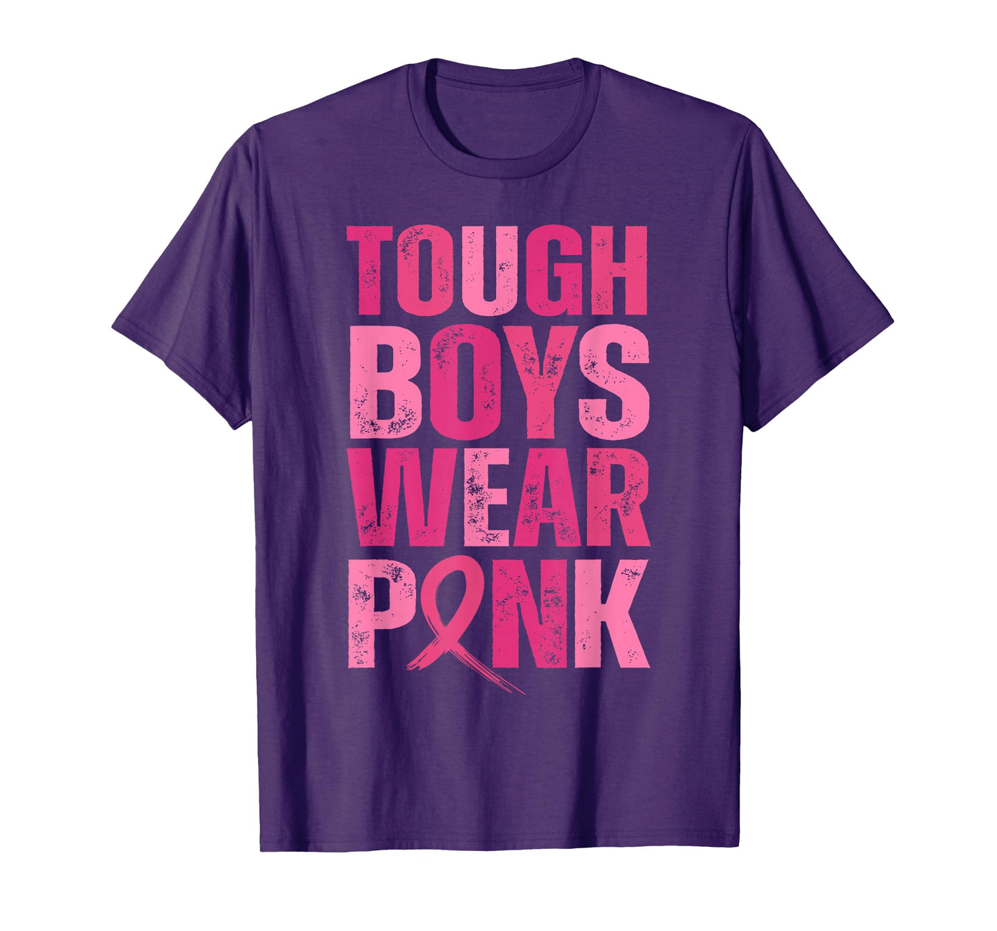 Tough Boys Wear Pink Breast Cancer Awareness Shirts Men Boys T-Shirt