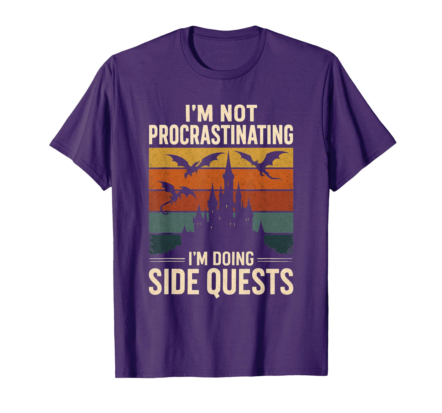 I'm Not Procrastinating I'm Doing Side Quests Retro RPG T-Shirt