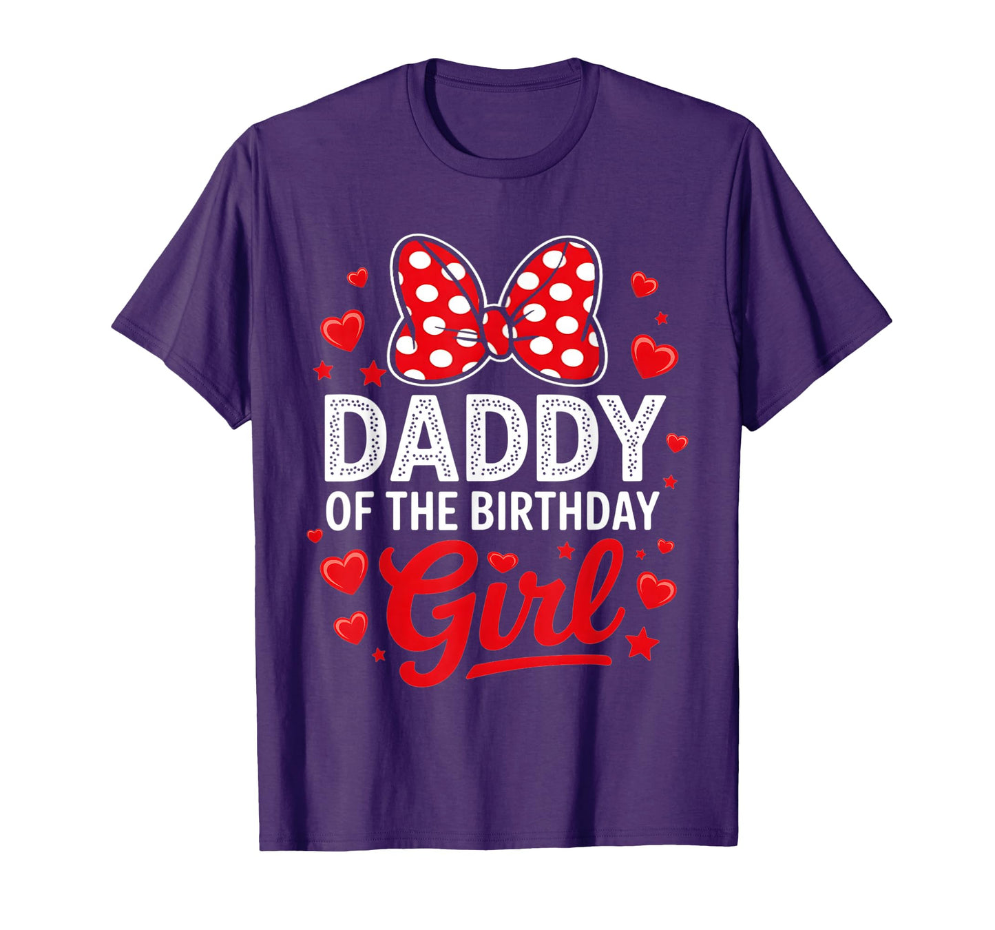 Daddy Of The Birthday Girl Cute Pink Bow Family Matching T-Shirt