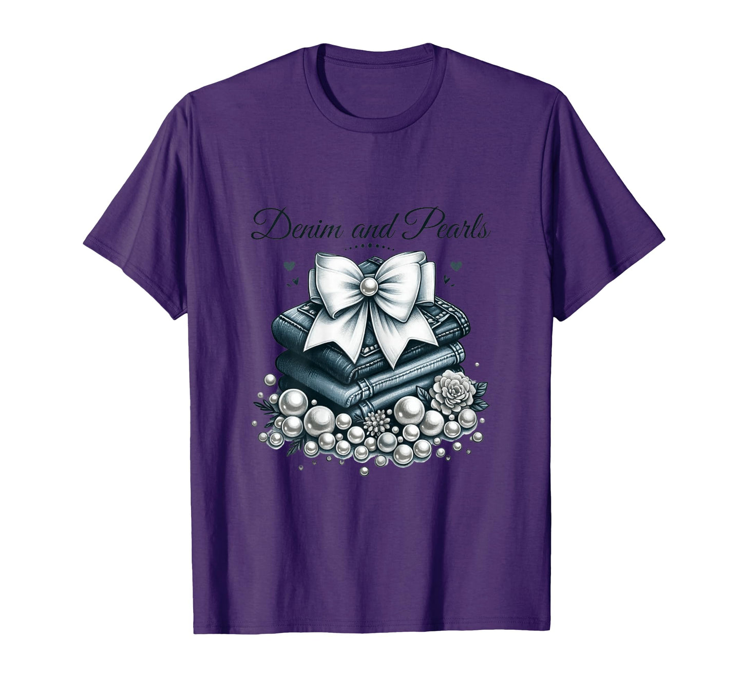 Pearls & Denim 2025 Outfit for Stylish Women T-Shirt