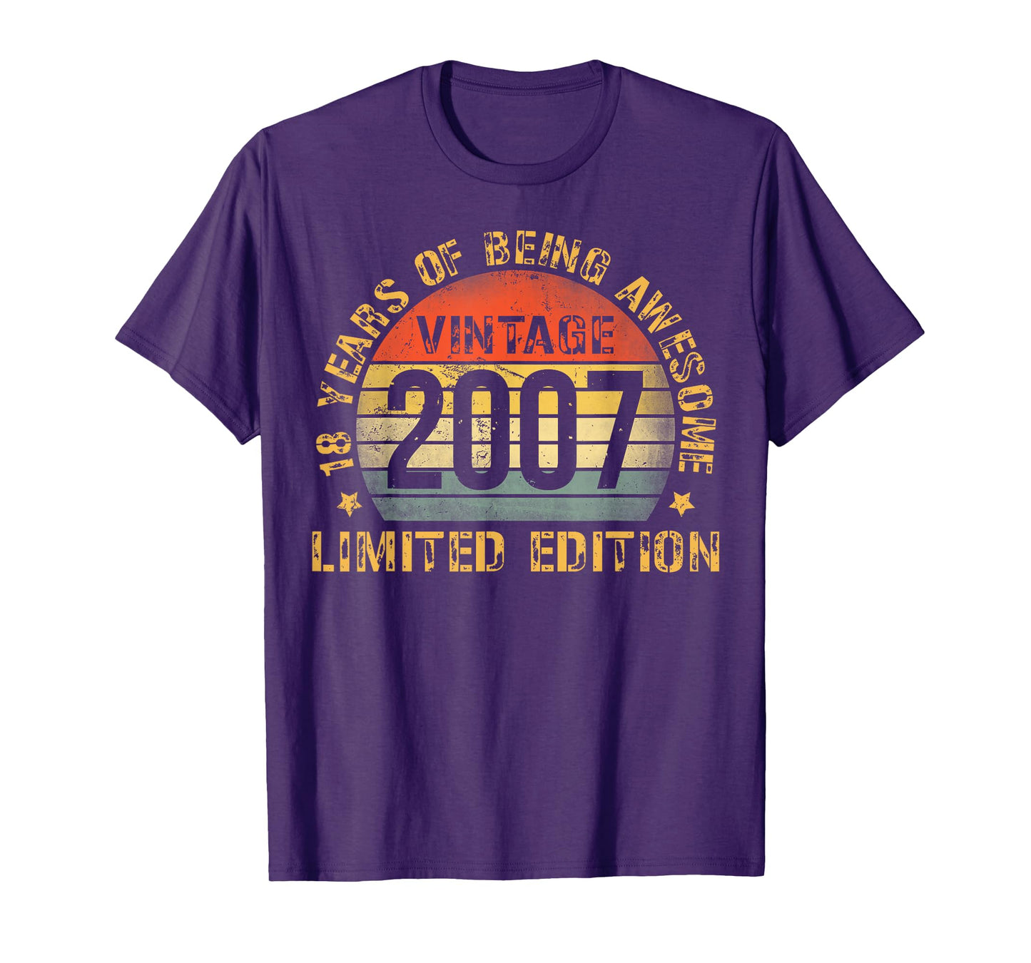 18 Year Old BDay Decorations Men Boy 18yr 2007 18th Birthday T-Shirt