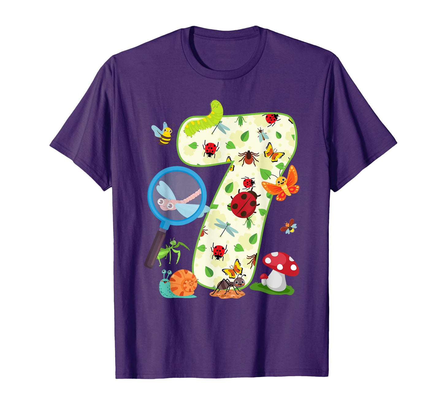7 Year Old Birthday Insect Lover 7th Bday Bug Insect Party T-Shirt