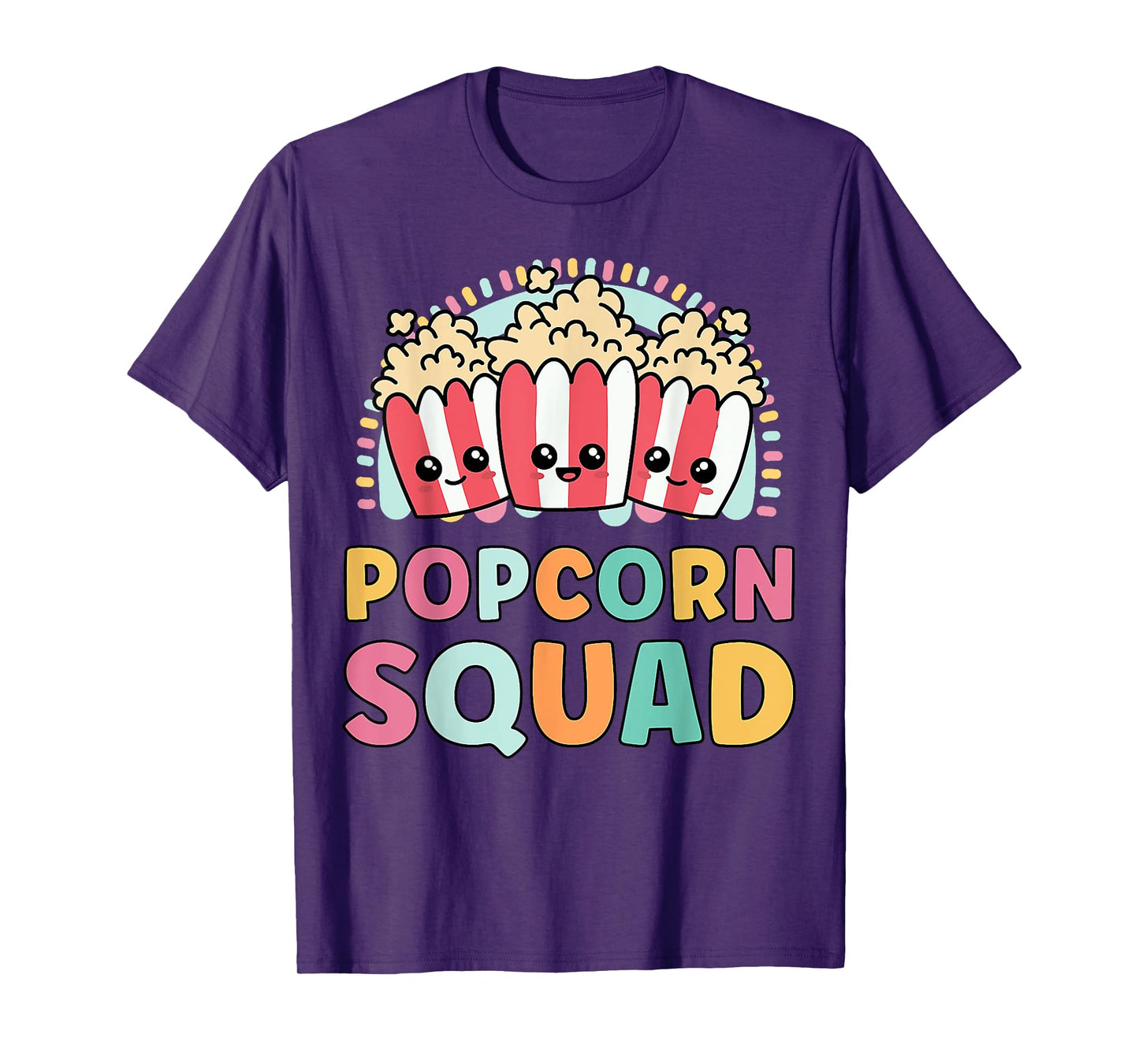 Cute Popcorn Design And Matching Popcorn Squad Outfit T-Shirt