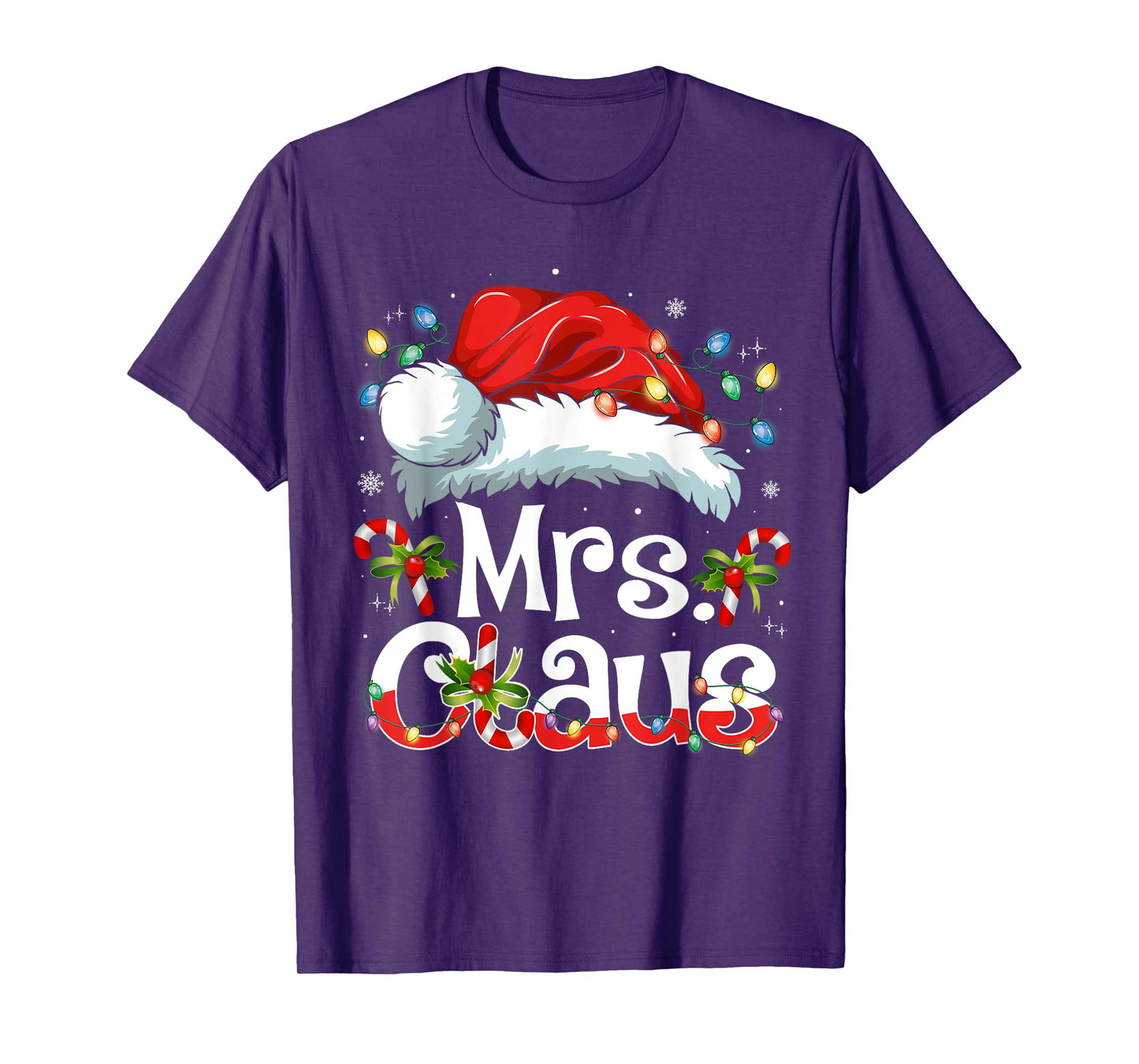Mr and Mrs Claus Couples Matching Christmas Pajamas Santa T-Shirt