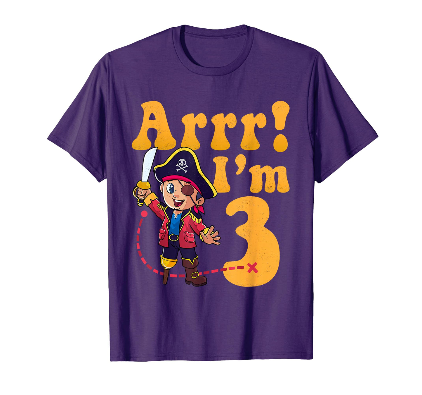 Kids 3rd Pirate Birthday Party Arrr I'm 3 Three Years Old T-Shirt