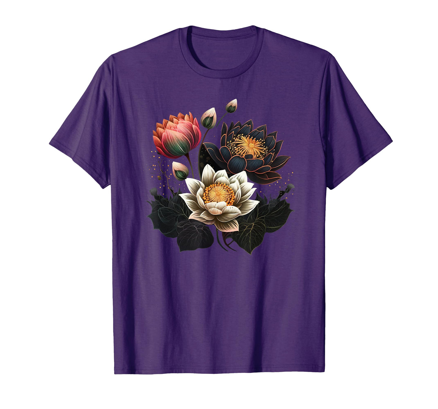 Lotus flowers Buddhism spiritual symbol yoga namaste blossom T-Shirt