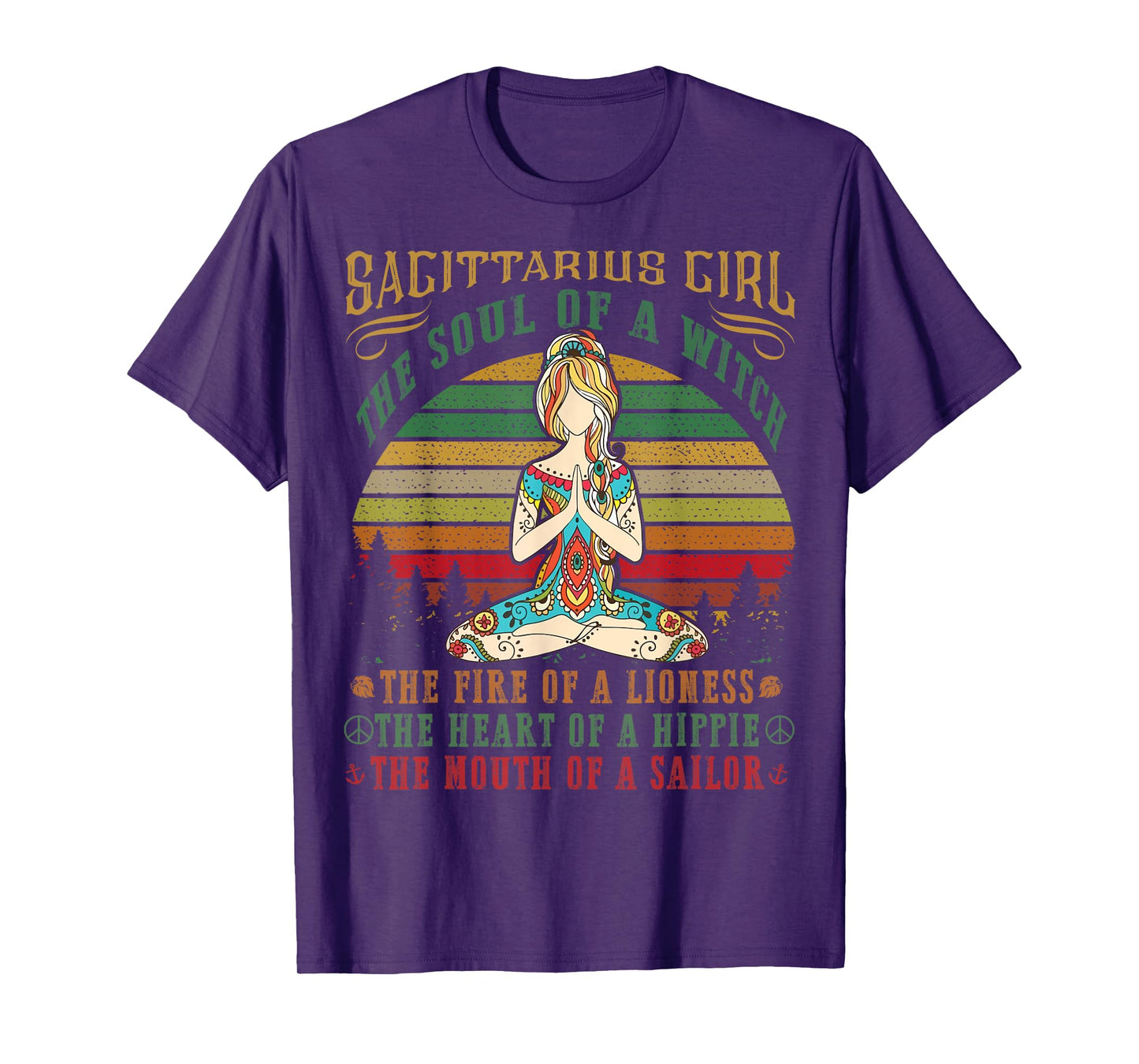 Sagittarius Girl Tshirt for Yoga Black Women Birthday Gifts T-Shirt