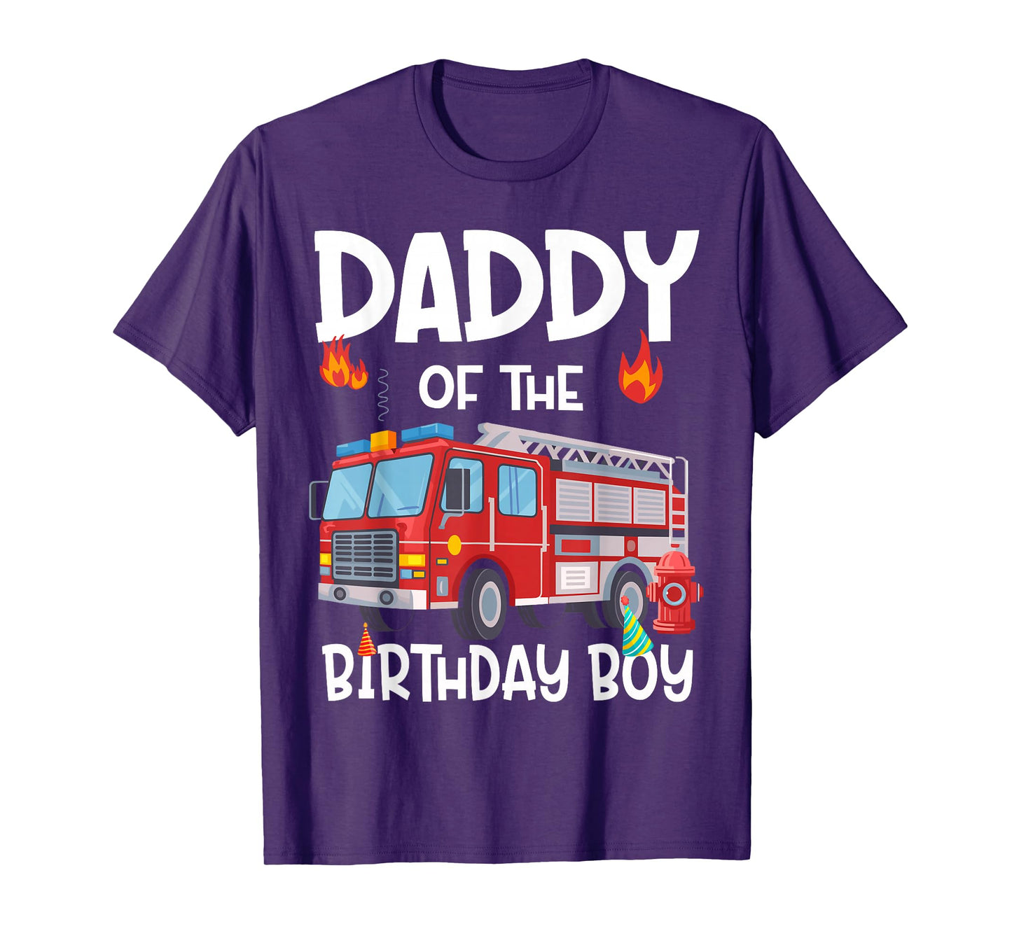 Daddy of the Birthday Boy Fire Truck Firefighter Dad Bday T-Shirt