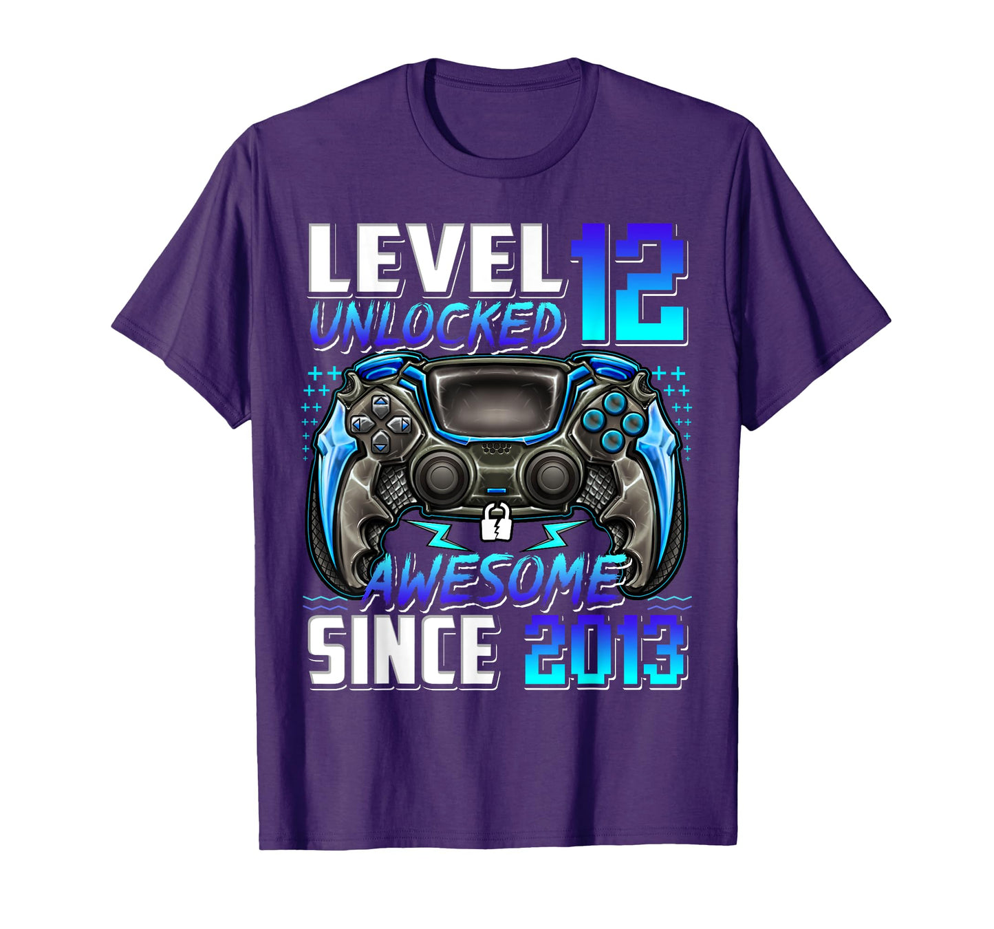 Level 12 Unlocked Awesome Since 2013 12th Birthday Gaming T-Shirt