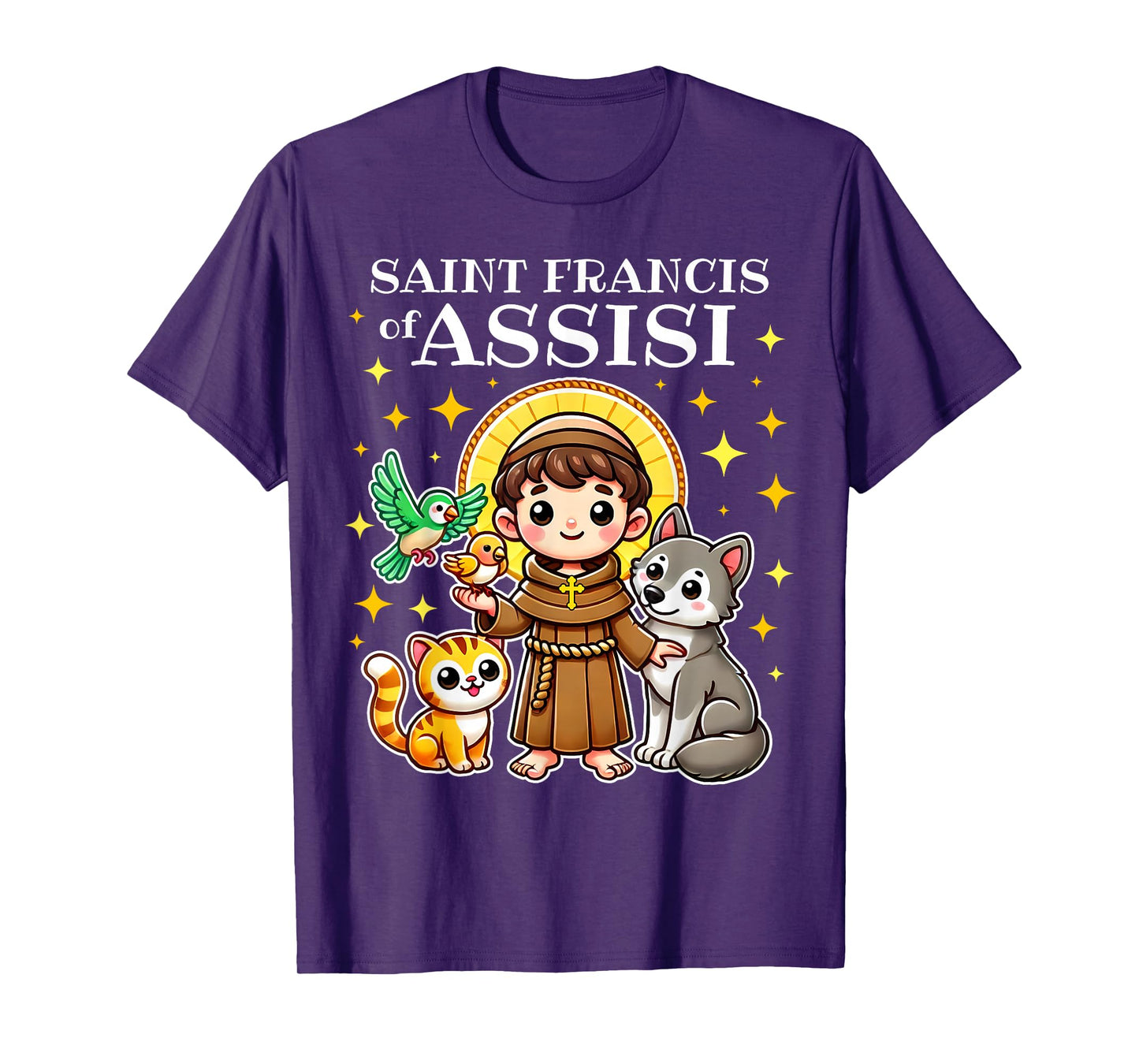 Saint Francis of Assisi Saint of Animals Catholic for kids T-Shirt