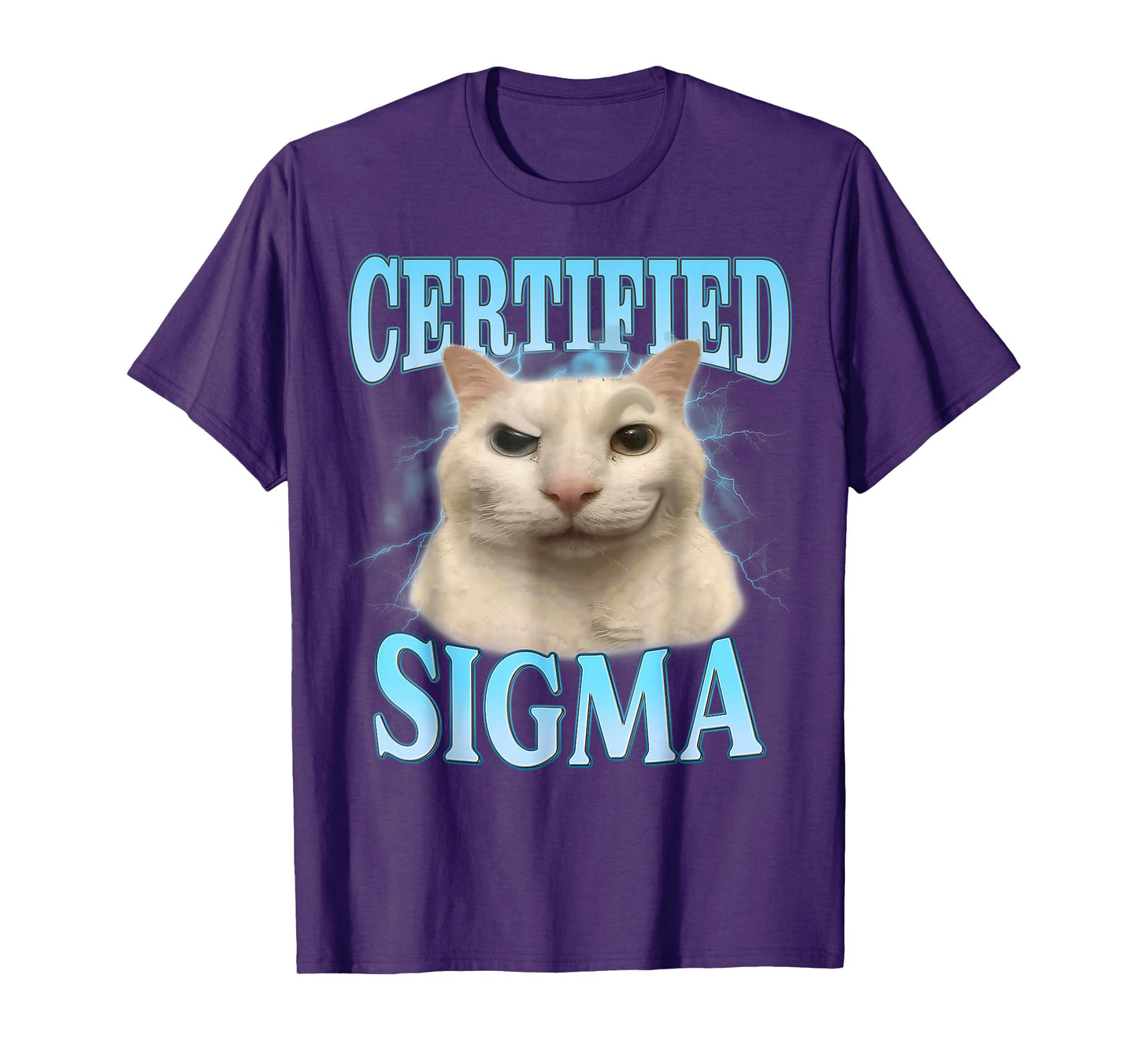 Certified Sigma Funny Cat Meme Humorous Joke Sarcastic T-Shirt