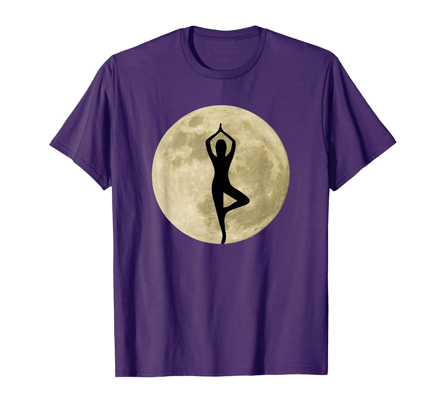Yoga Pose Tree Vrikshasana Asana Full Moon T-Shirt