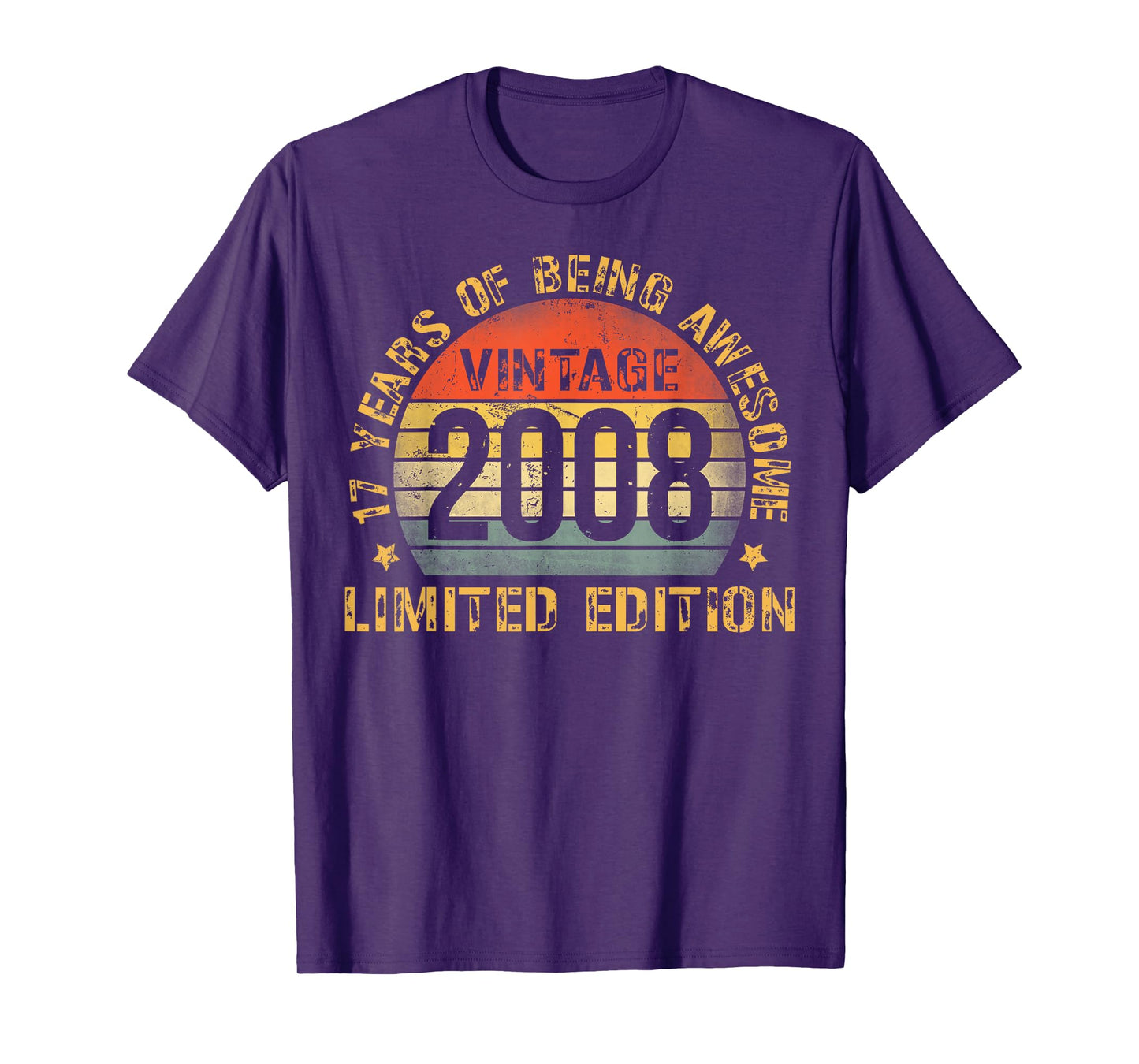 17 Year Old BDay Decorations Men Boy 17yr 2008 17th Birthday T-Shirt