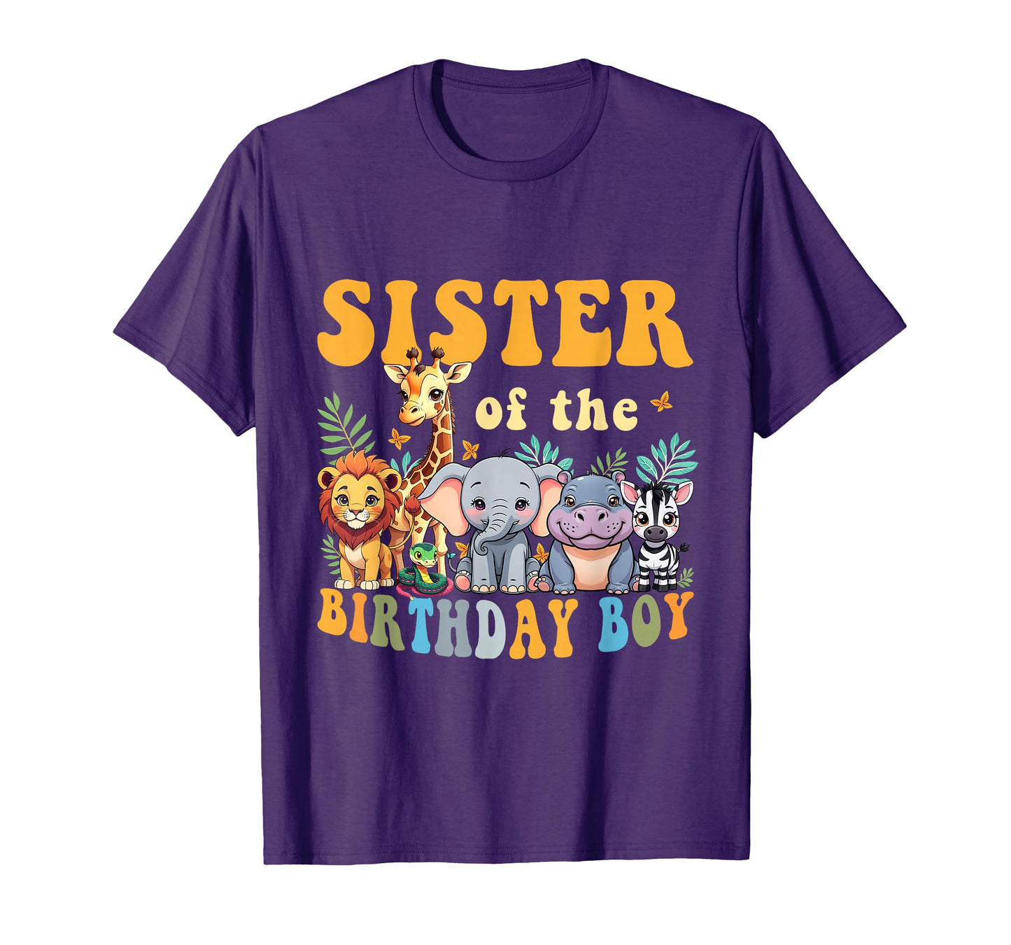 Sister of the Birthday Boy Kid Safari Jungle Animal Matching T-Shirt