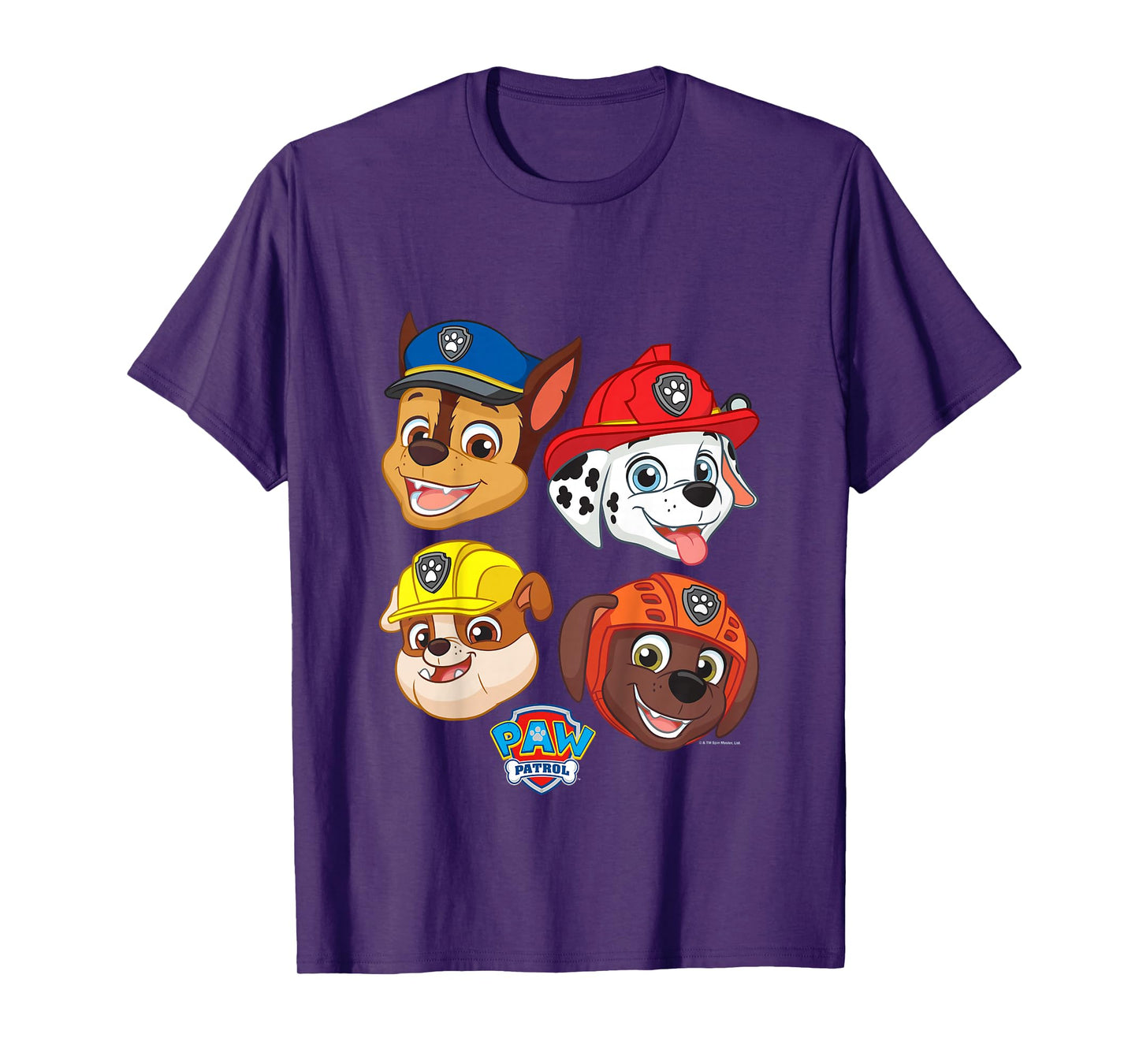 PAW Patrol Chase Marshall Rubble & Zuma Cute Faces Logo T-Shirt