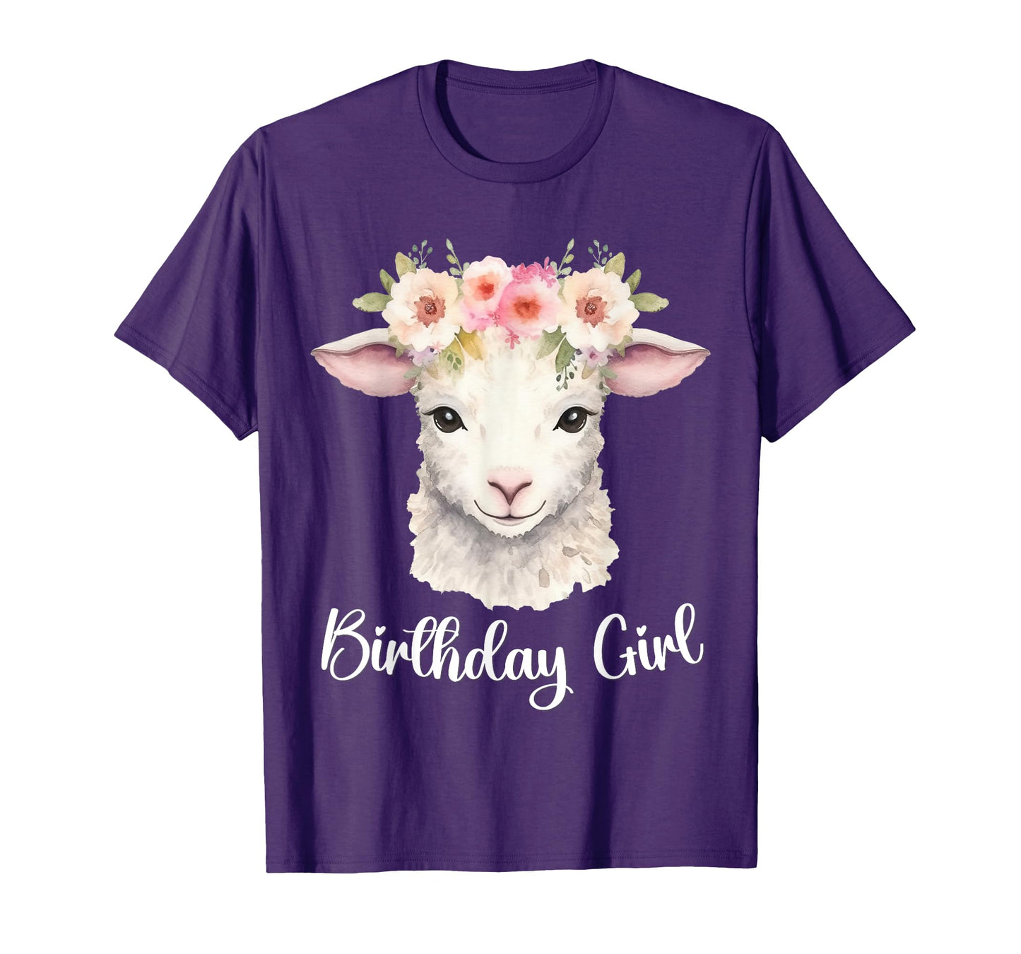 Lamb, Sheep with Flowers for the Birthday Girl T-Shirt