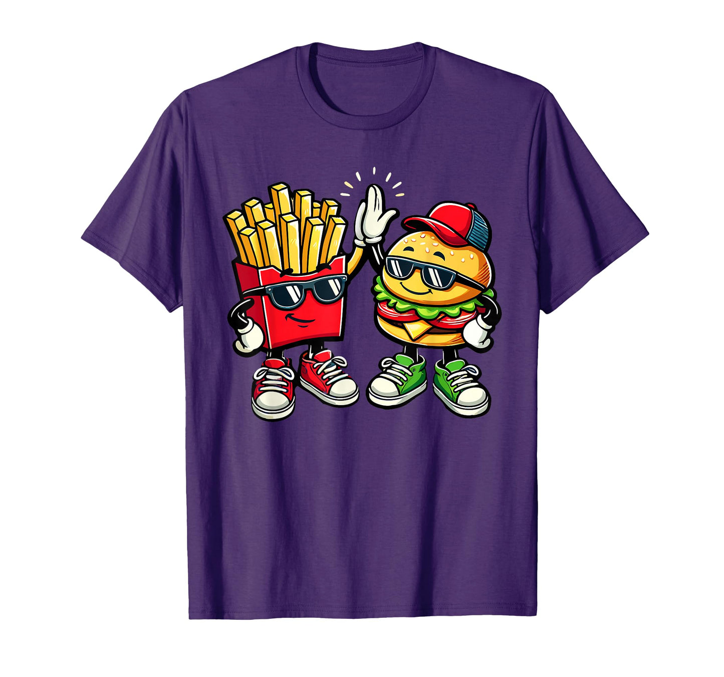 Hamburger Fries High Five | Cool Fun Combo Snacks Funny T-Shirt