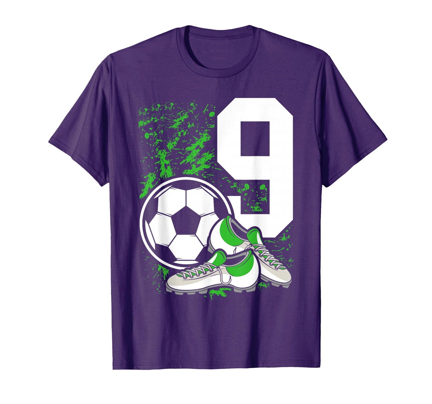 9th Birthday Boys 9 Years Soccer Football Player Birthday T-Shirt