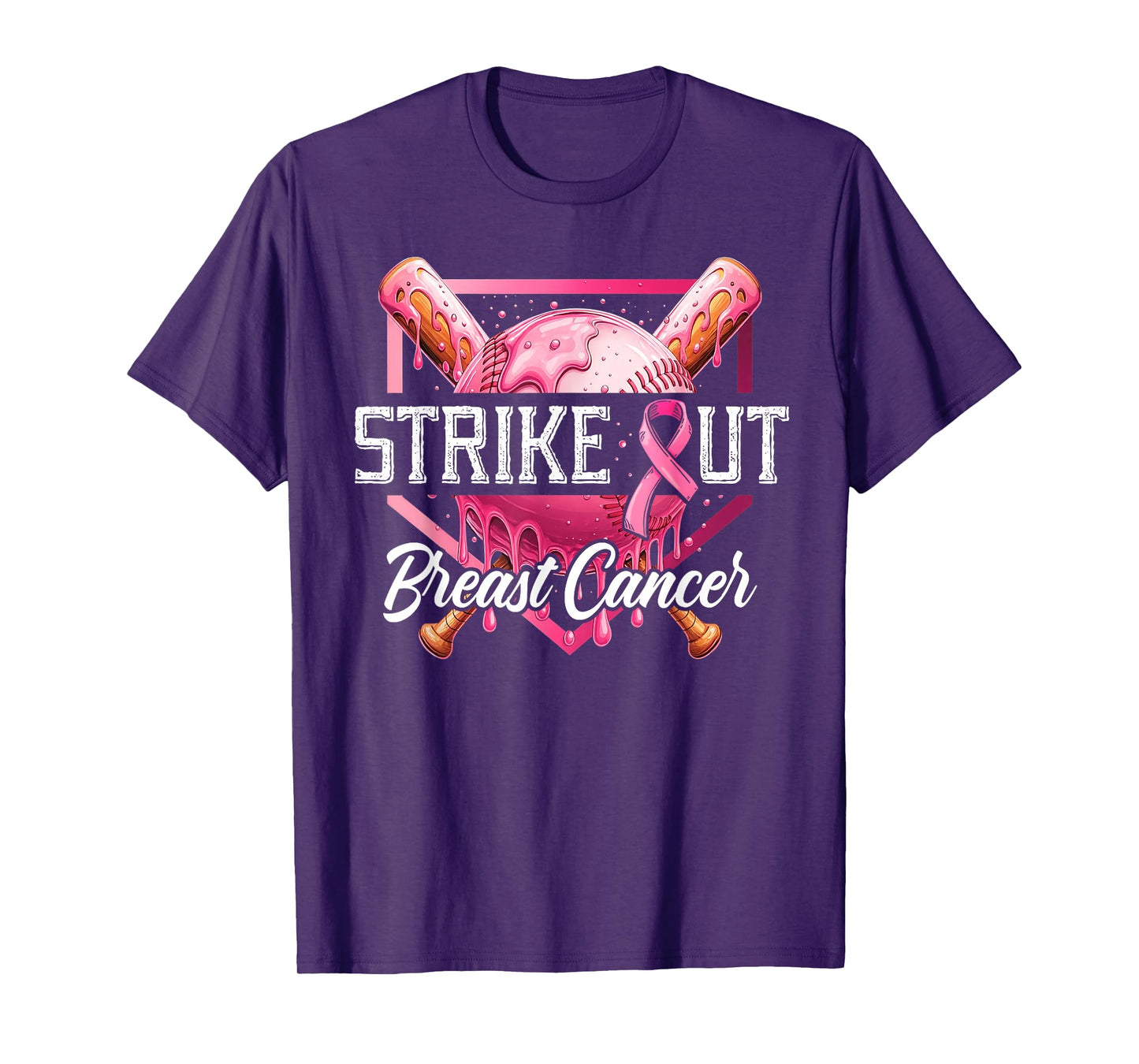 Strike Out Breast Cancer Baseball Fight Awareness Men Women T-Shirt