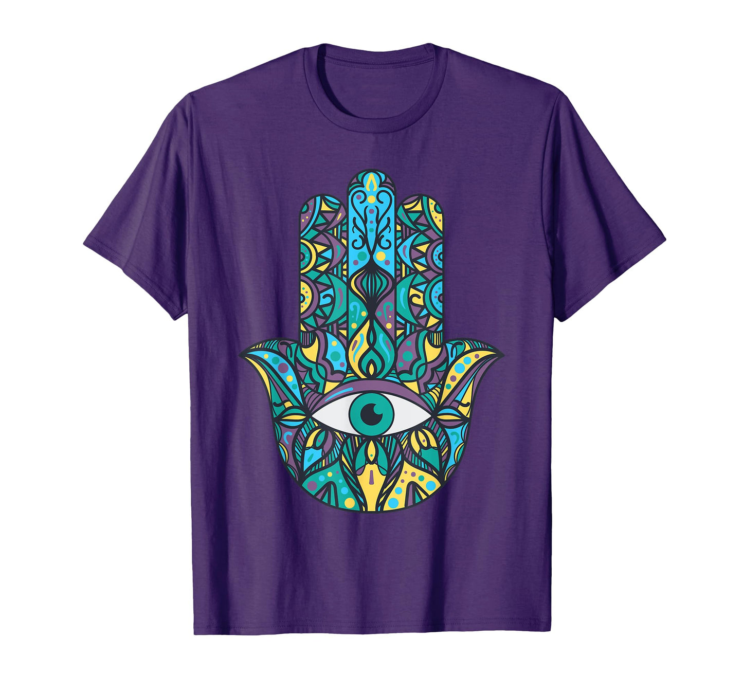 Hamsa Hand Meditation Yoga Hand Of Fatima Men Women T-Shirt