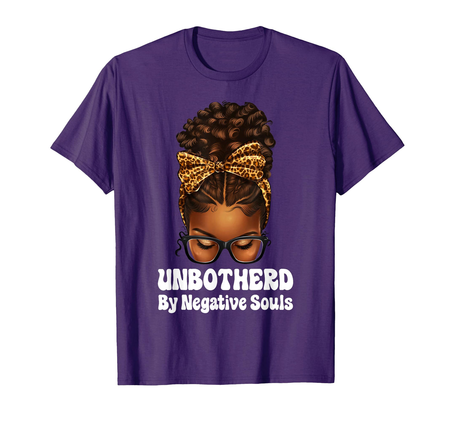Unbothered Afro Mesy Bun African American Black Woman T-Shirt