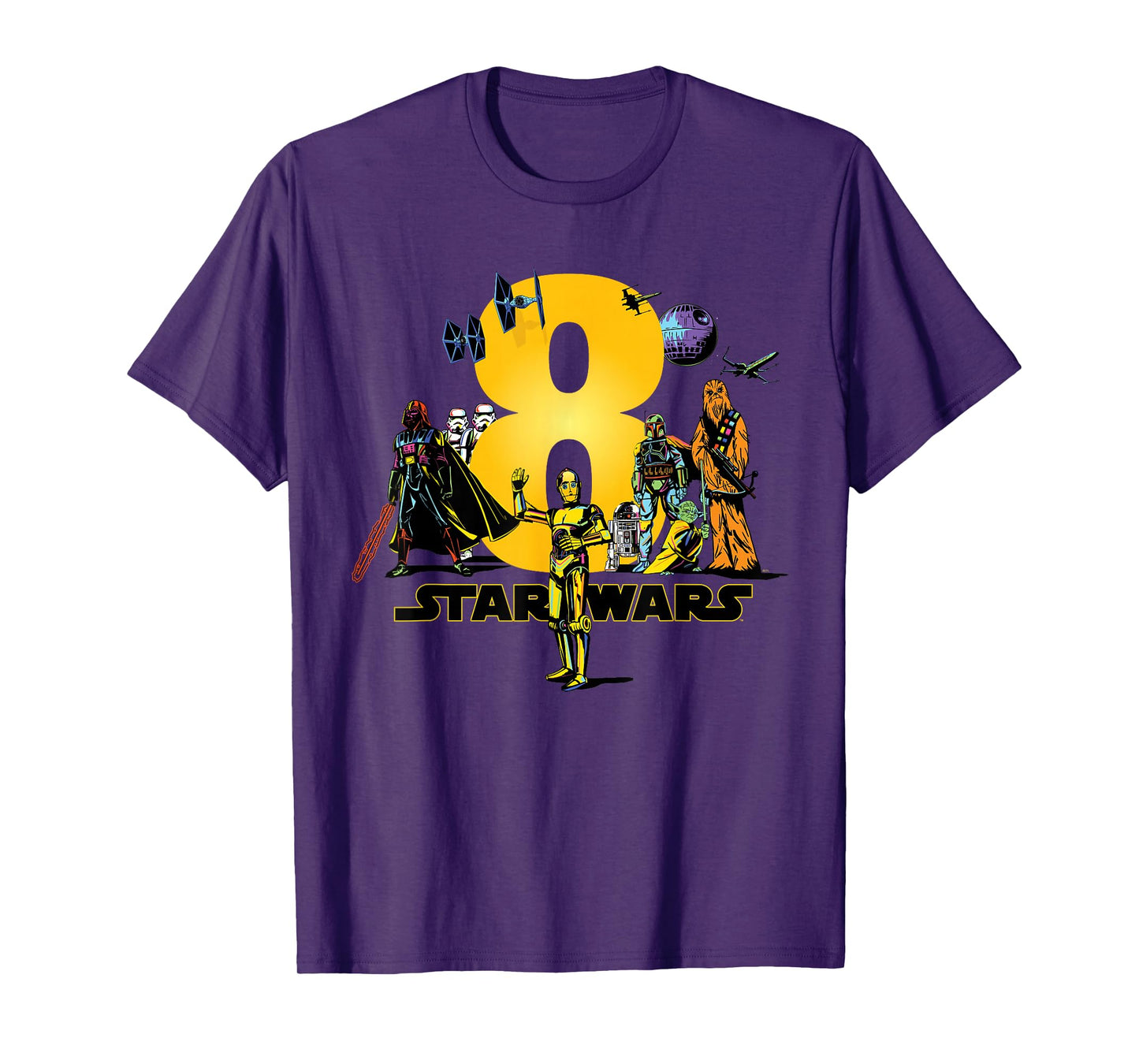 Star Wars Classic Characters Eighth Birthday 8 Years Old T-Shirt