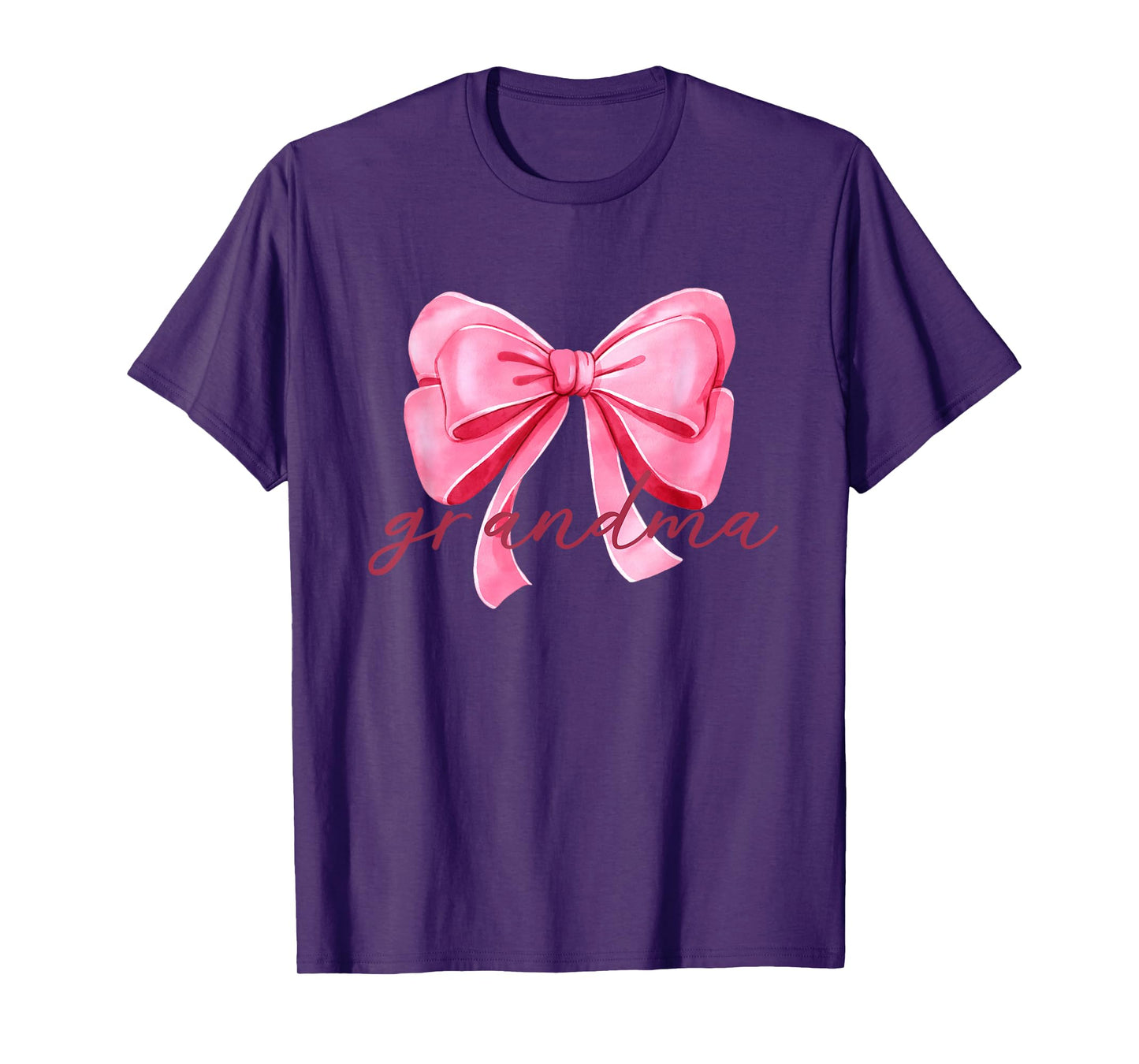 Grandma Pink Bow Birthday Baby Shower Family Pink Ribbon T-Shirt