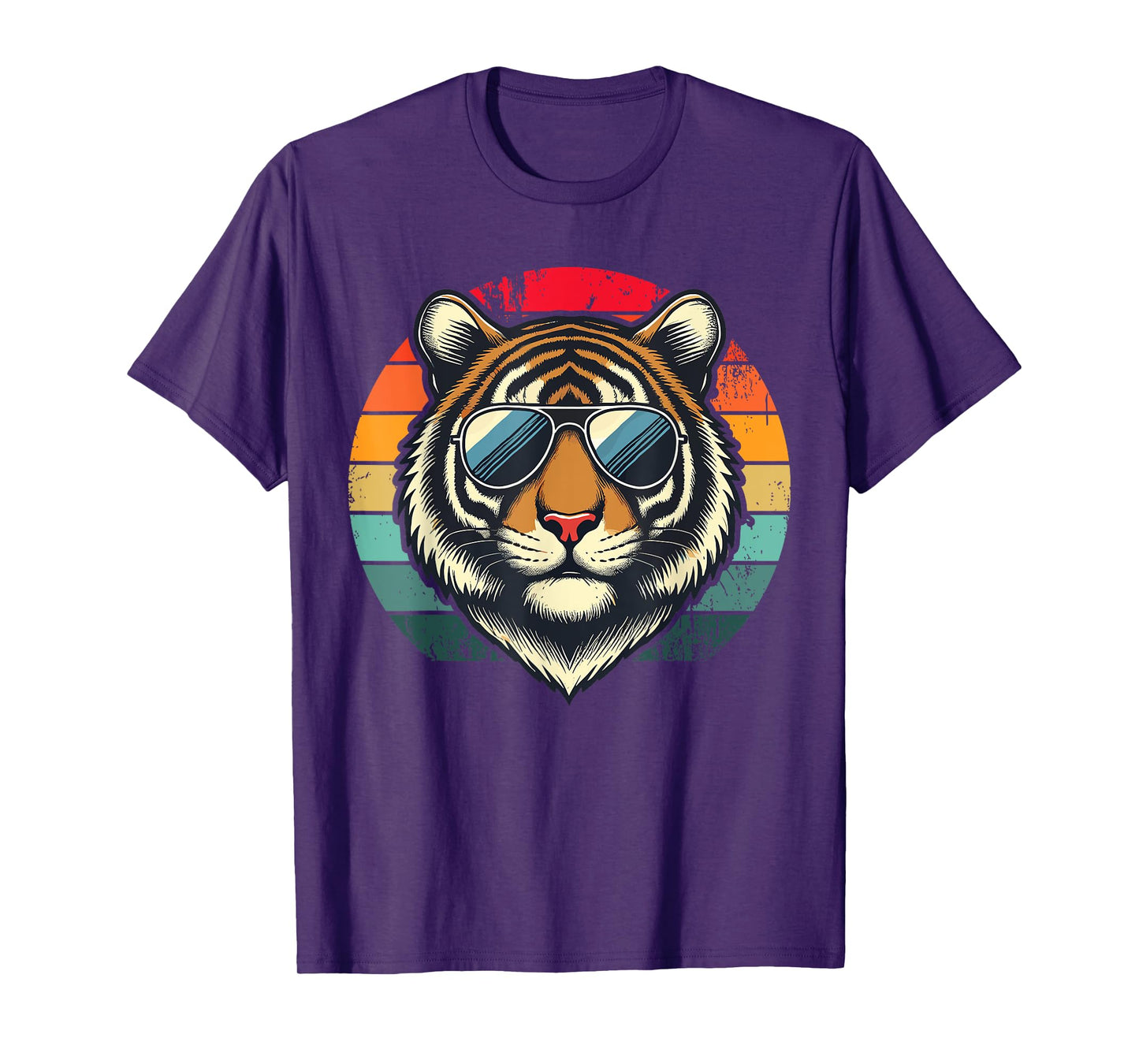 Retro Tiger in Sunglasses Men Women Kids Novelty Funny Tiger T-Shirt