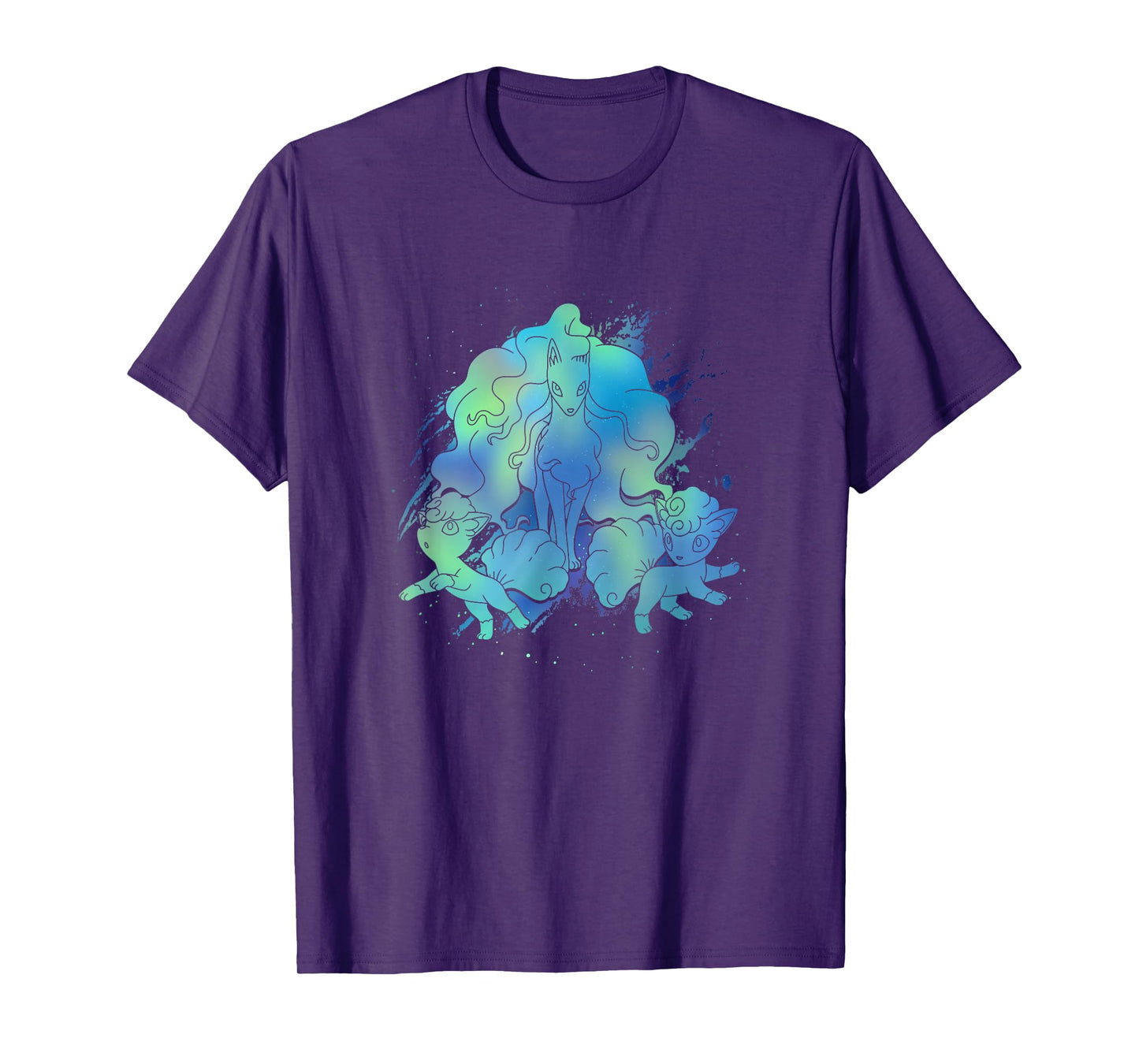 Pokémon Alolan Ninetales & Vulpix Beautiful Northern Lights T-Shirt