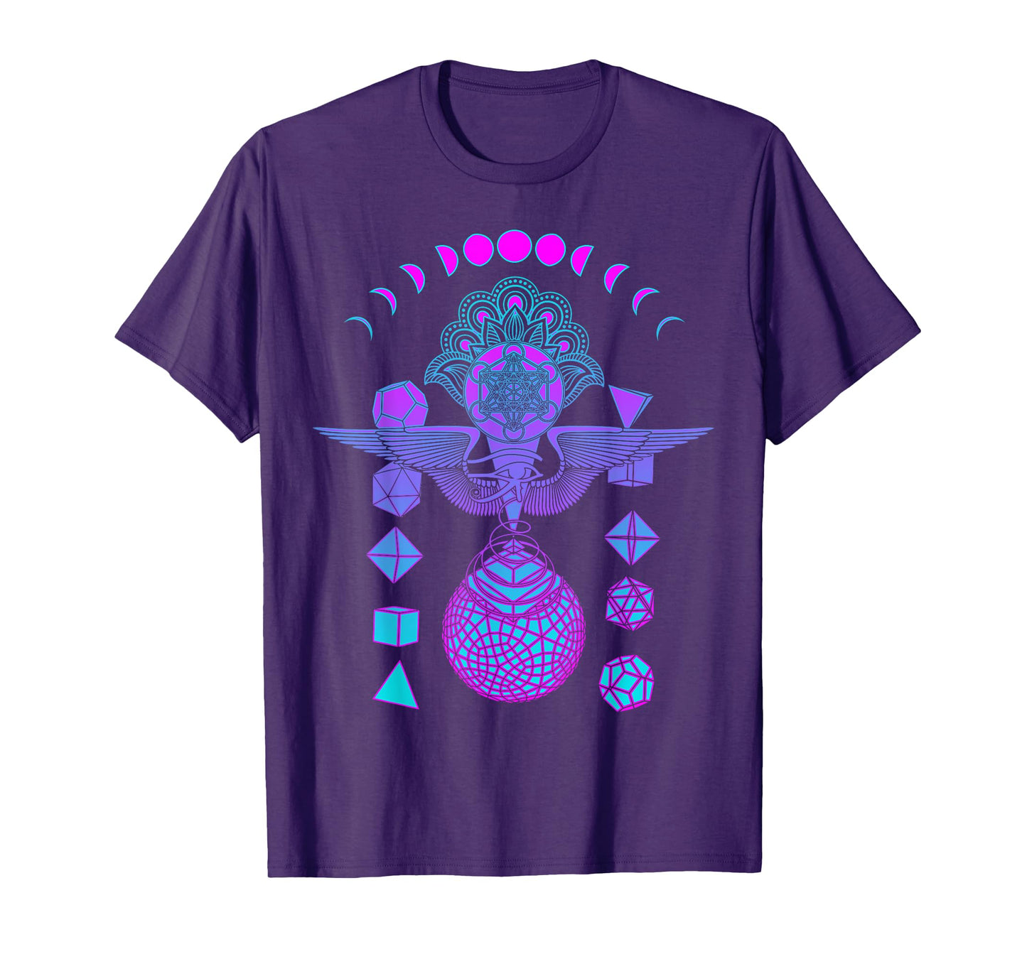 Wisdom Holy Geometry Purple Graphic Psychedelic Festival T-Shirt