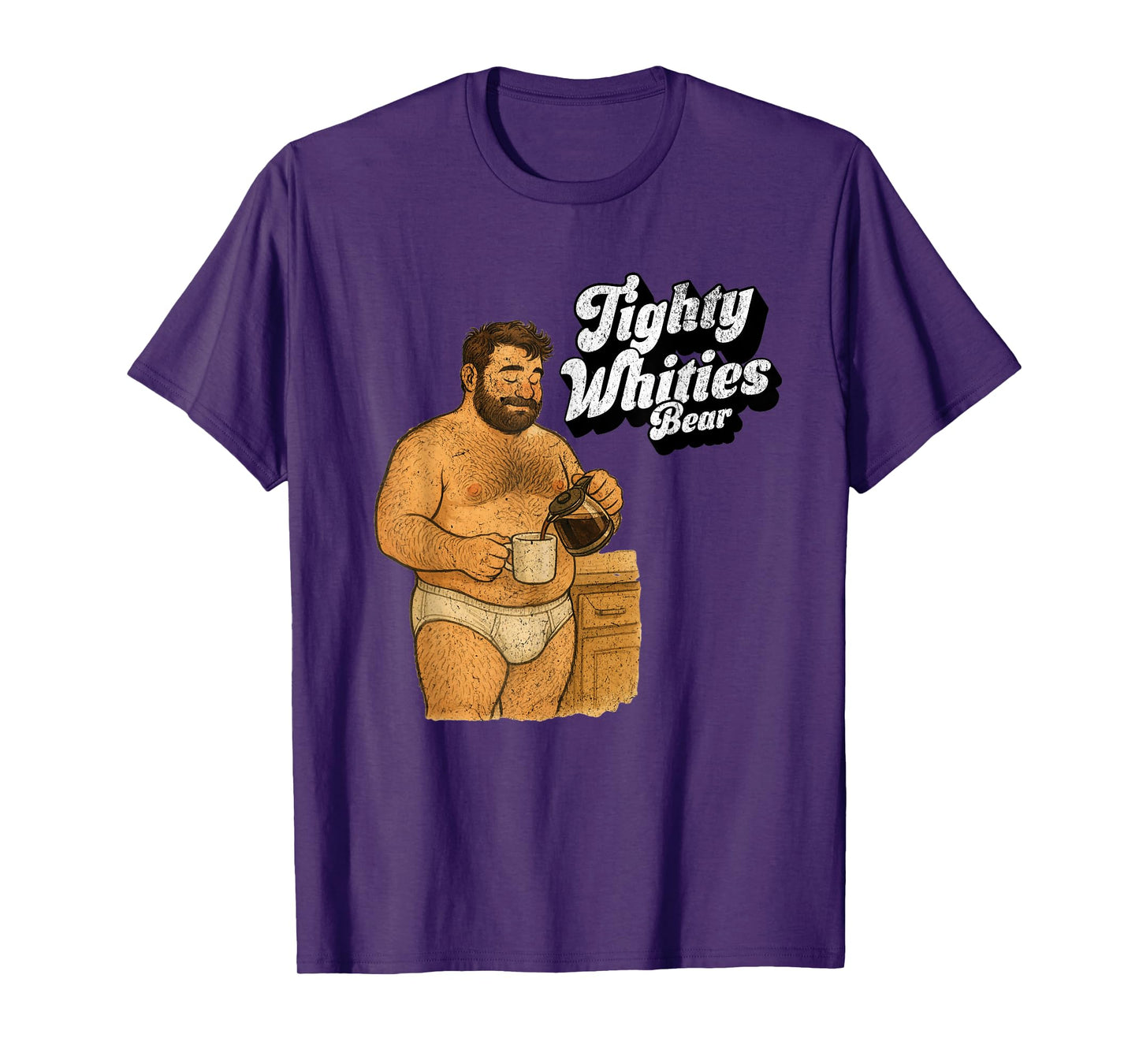 Retro Bear Illustration Tighty Whities Briefs Art T-Shirt