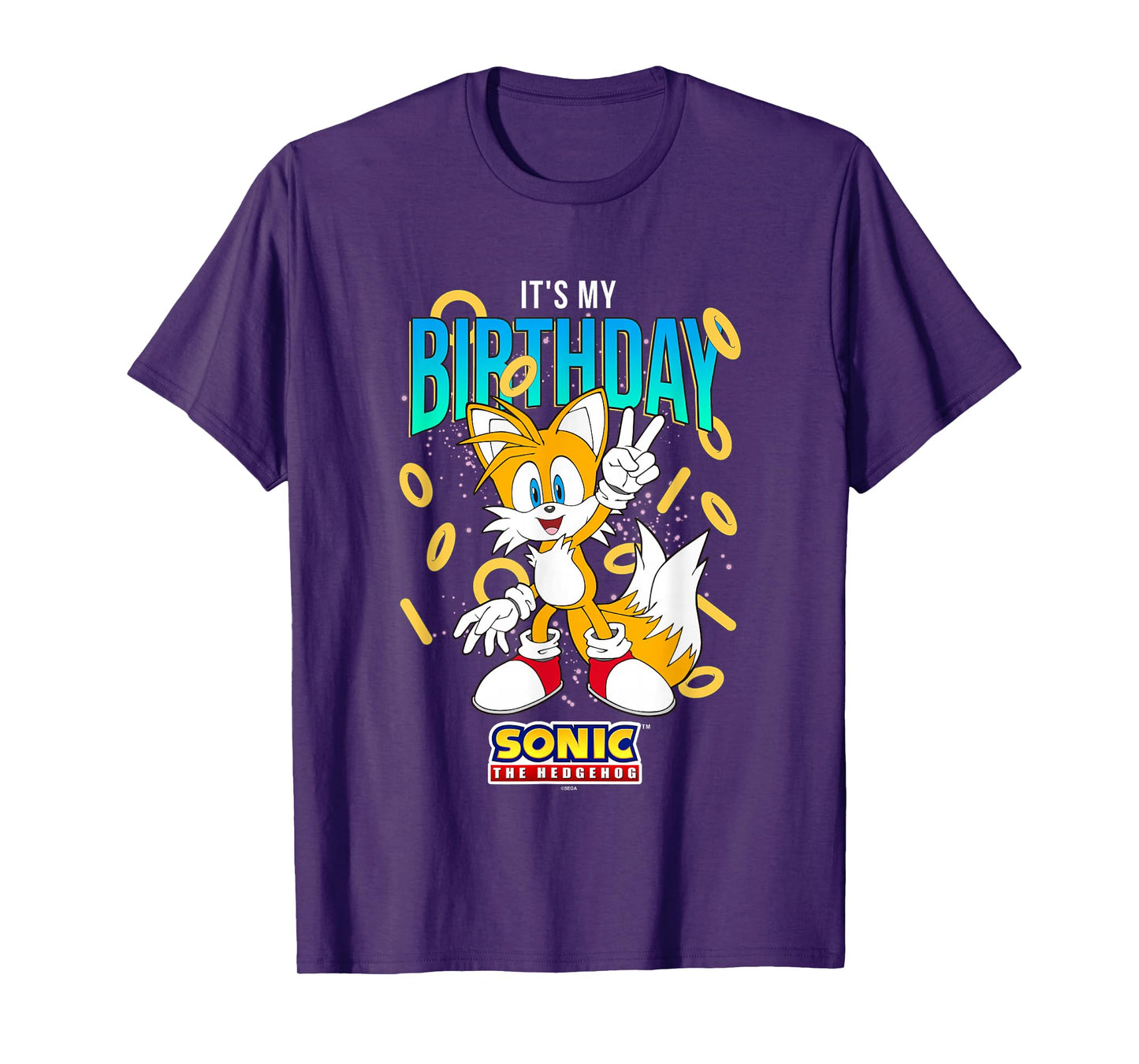 Sonic The Hedgehog Birthday It's My Birthday Tails Rings T-Shirt