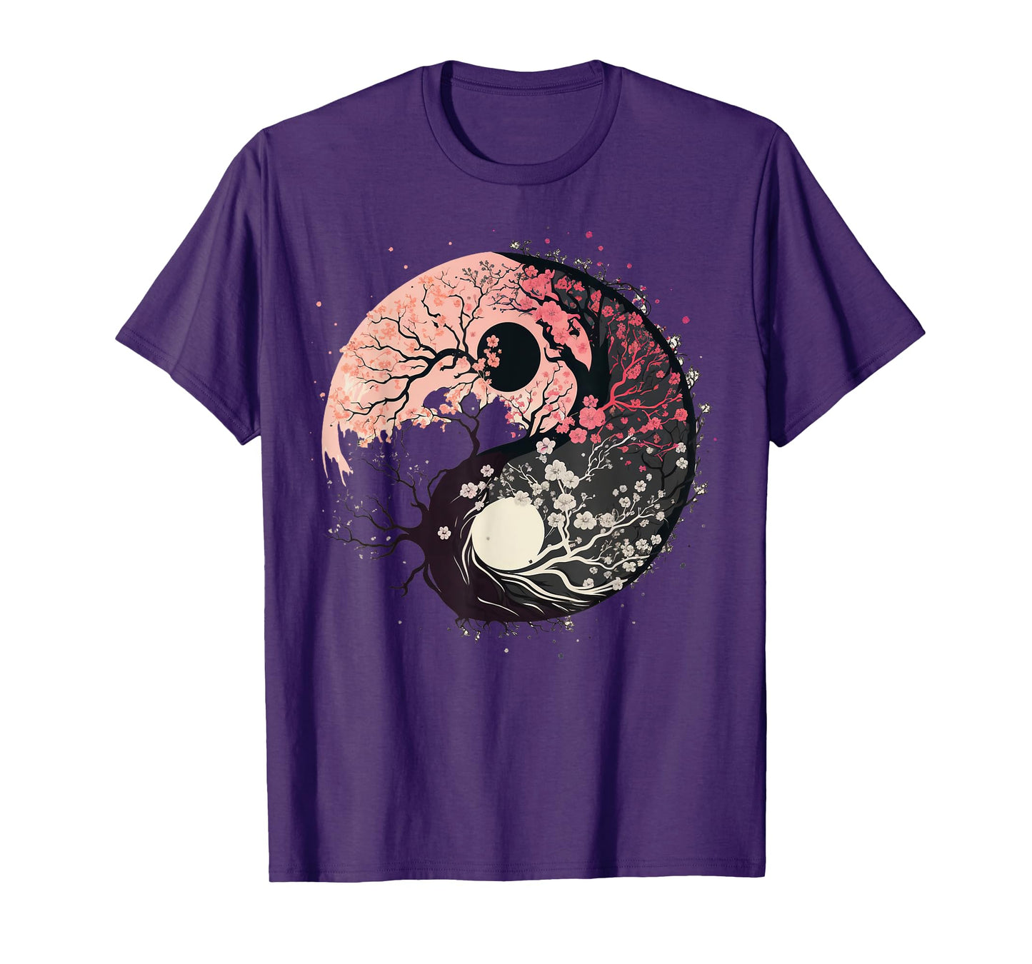 Cherry Blossom Taoism Yin Yang on Zen Taijitu Yin Yang T-Shirt