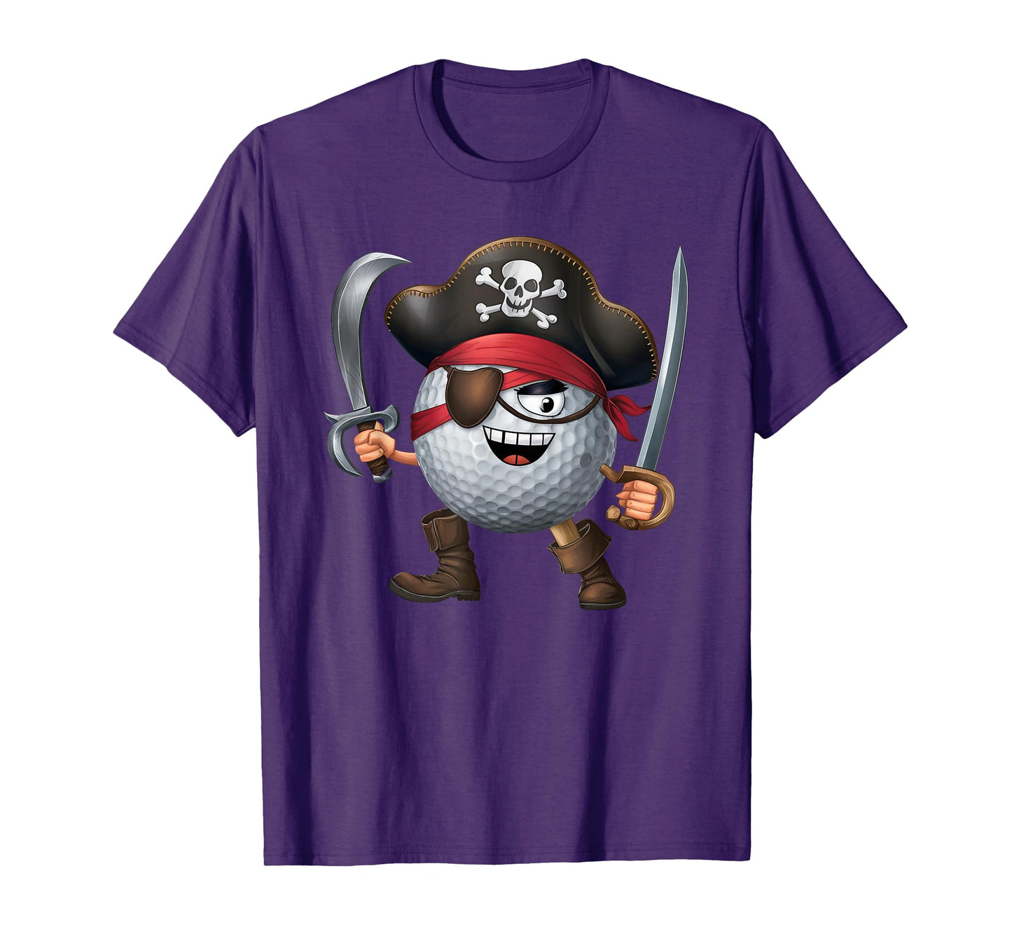 Golf Halloween Pirate Player Mens Womens Kids Pirate Funny T-Shirt