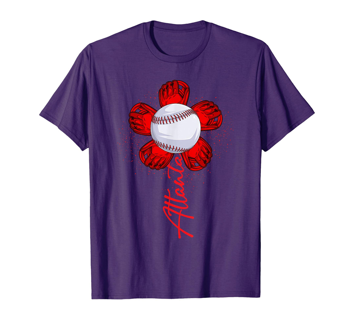 Cute Flower Atlanta Retro Baseball Lover Game Day T-Shirt
