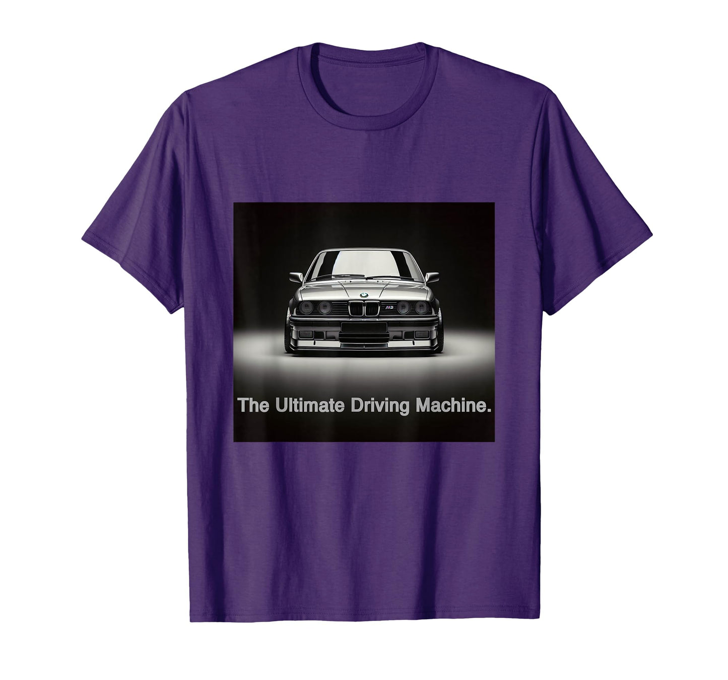 Russ Designs Ultimate Driving Machine Vintage Euro E30 T-Shirt - Black, Small, Unisex, Short Sleeve, Polyester, Car-Themed, Driving, All Seasons
