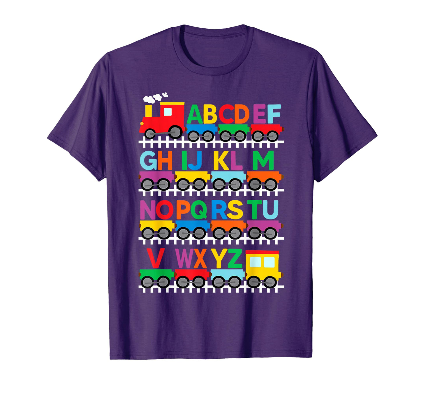 Train Railroad Lover ABC Alphabet A-Z ABCs Kindergarten Kids T-Shirt